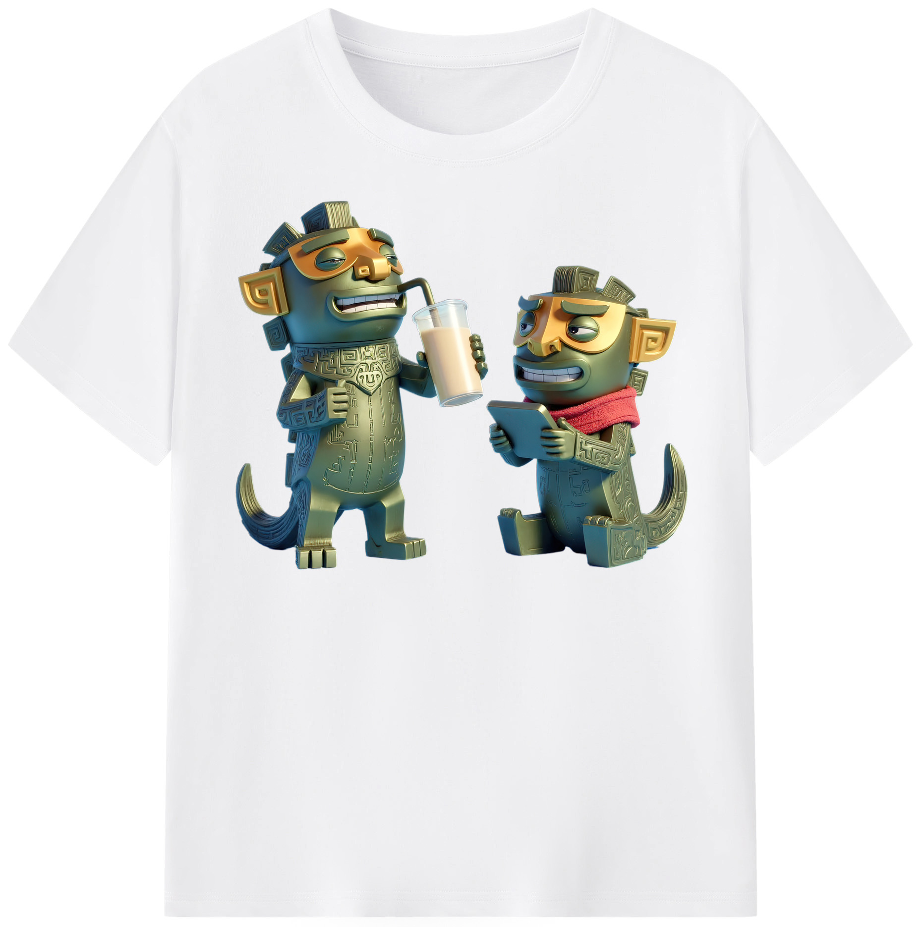 （画像用） Ne Zha 2 ナタ 魔童の大暴れ 綿100％半袖Tシャツ（フロントプリント）