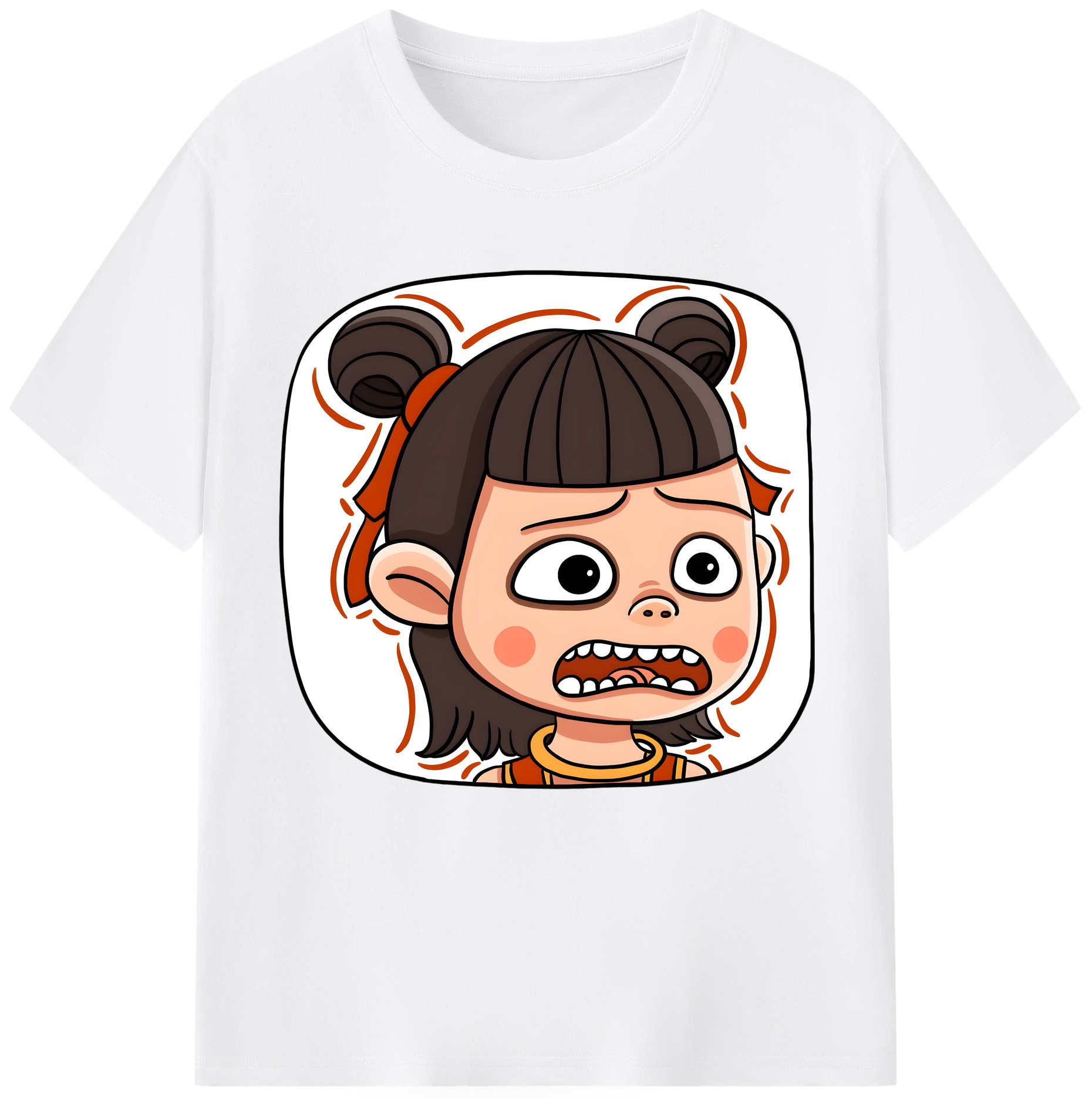 （画像用） Ne Zha 2 ナタ 魔童の大暴れ 綿100％半袖Tシャツ（フロントプリント）