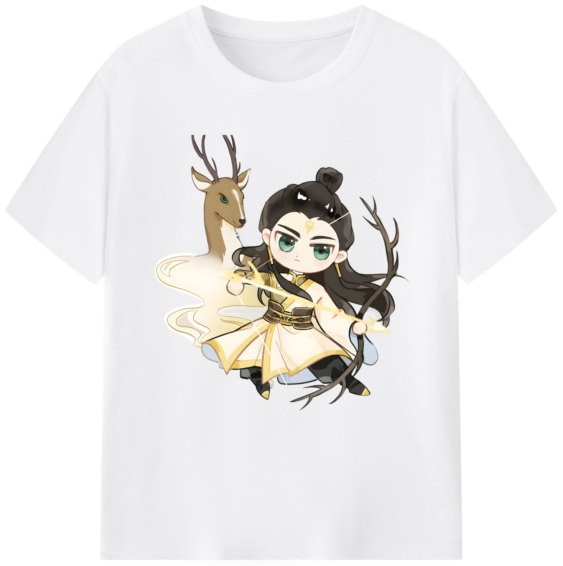（画像用） Ne Zha 2 ナタ 魔童の大暴れ 綿100％半袖Tシャツ（フロントプリント）