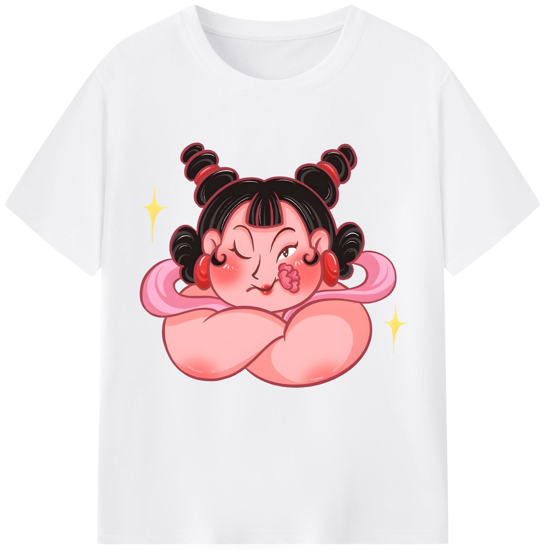 （画像用） Ne Zha 2 ナタ 魔童の大暴れ 綿100％半袖Tシャツ（フロントプリント）