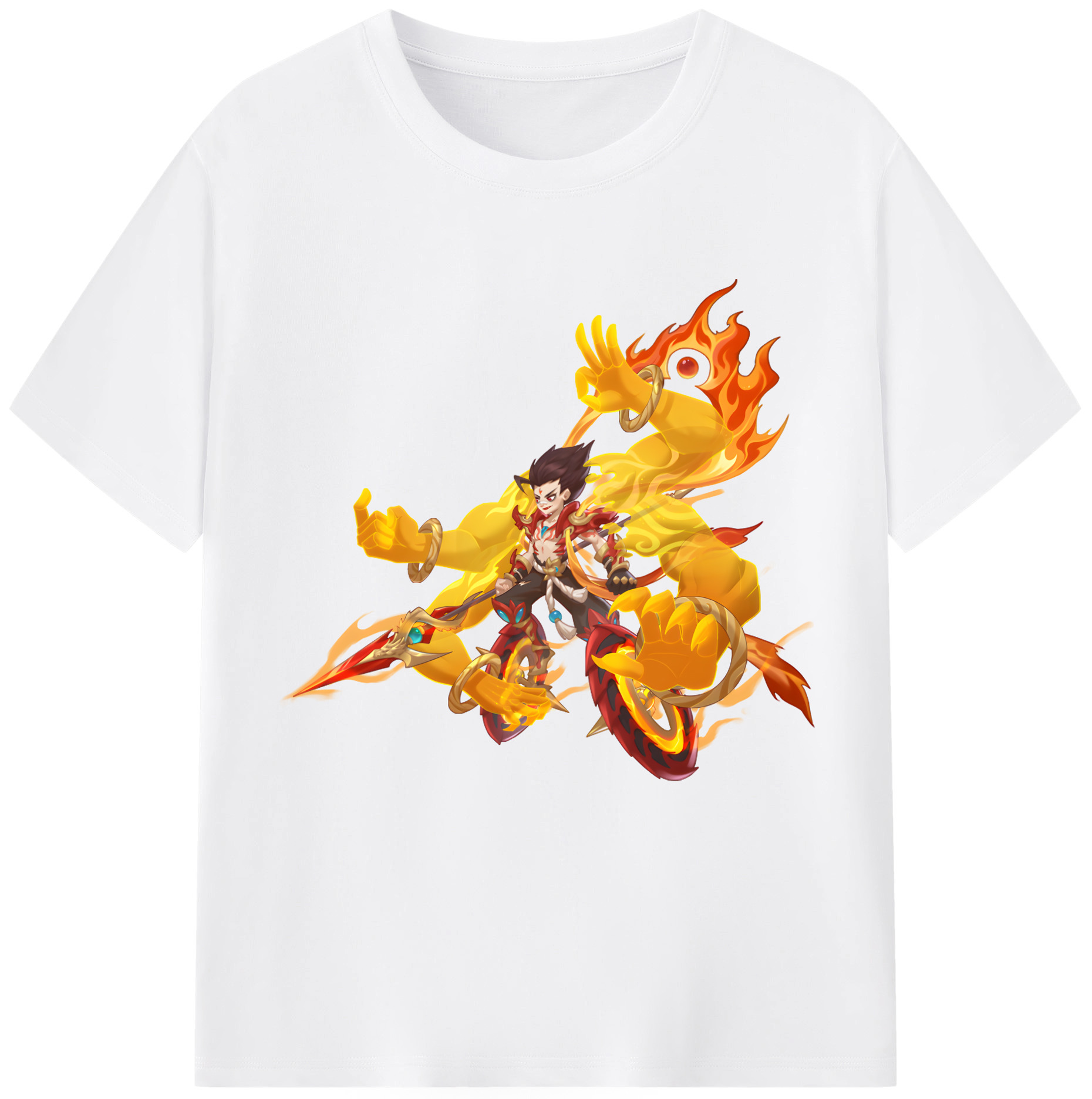 （画像用） Ne Zha 2 ナタ 魔童の大暴れ 綿100％半袖Tシャツ（フロントプリント）
