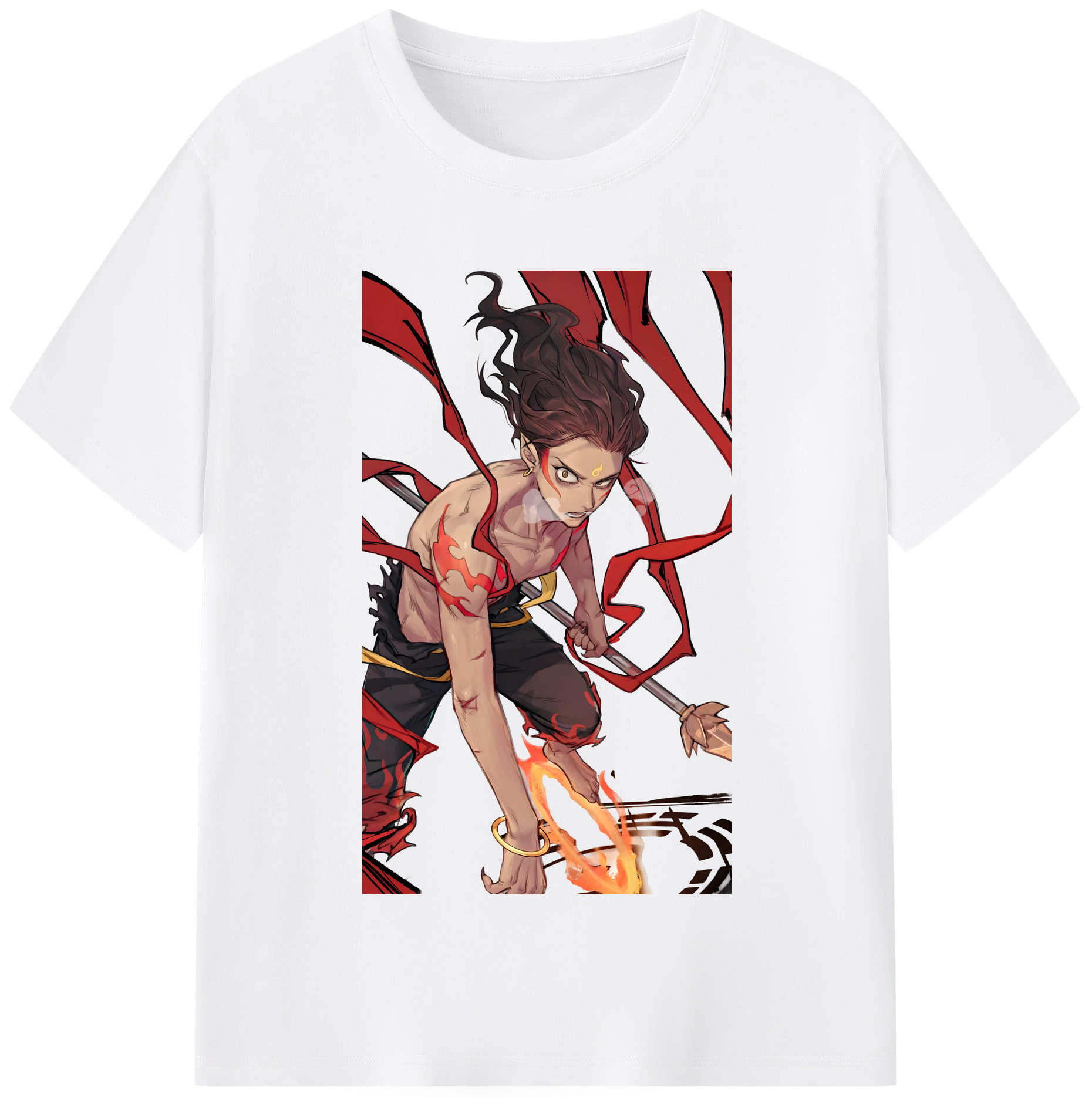 （画像用） Ne Zha 2 ナタ 魔童の大暴れ 綿100％半袖Tシャツ（フロントプリント）