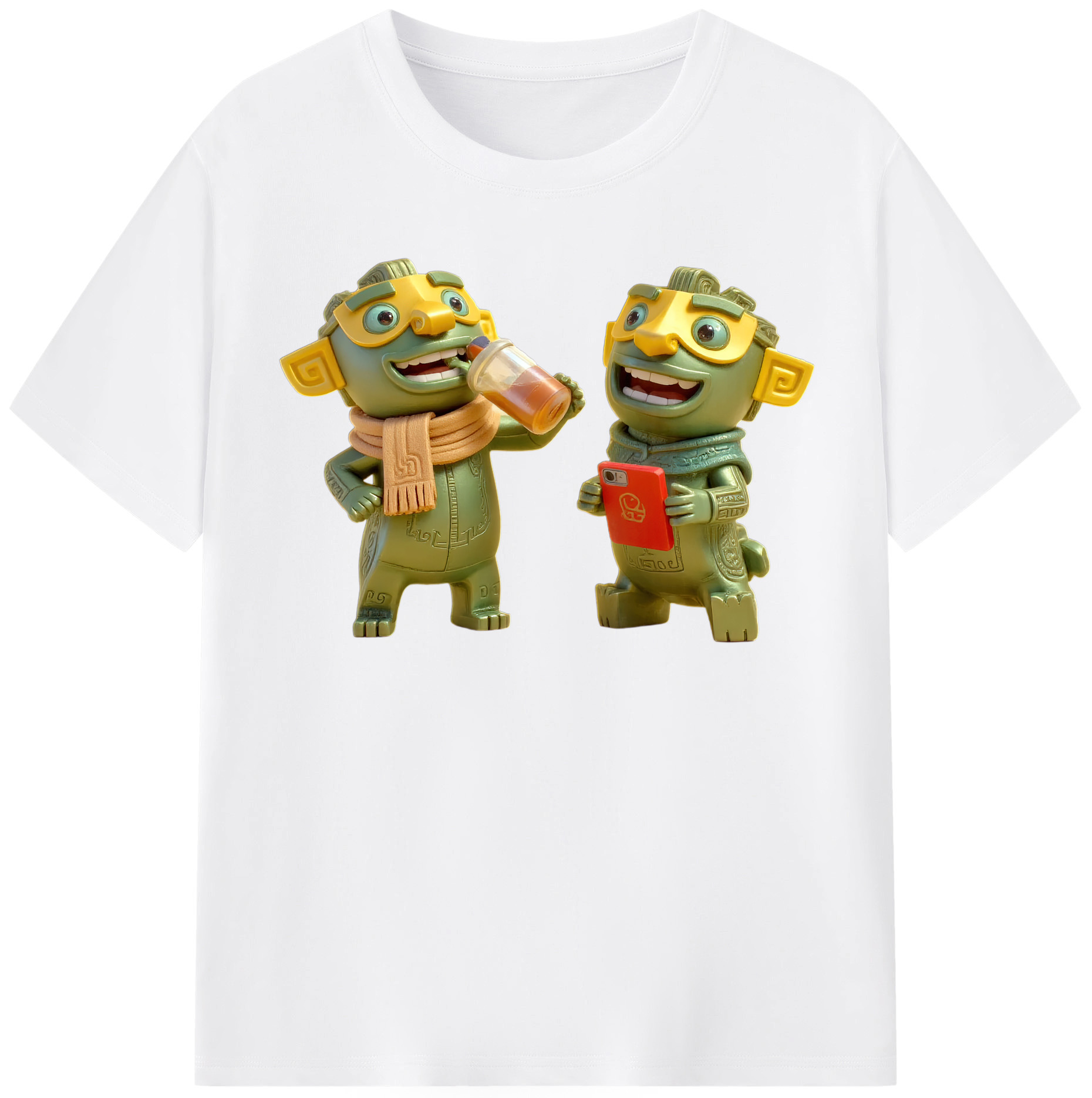 （画像用） Ne Zha 2 ナタ 魔童の大暴れ 綿100％半袖Tシャツ（フロントプリント）