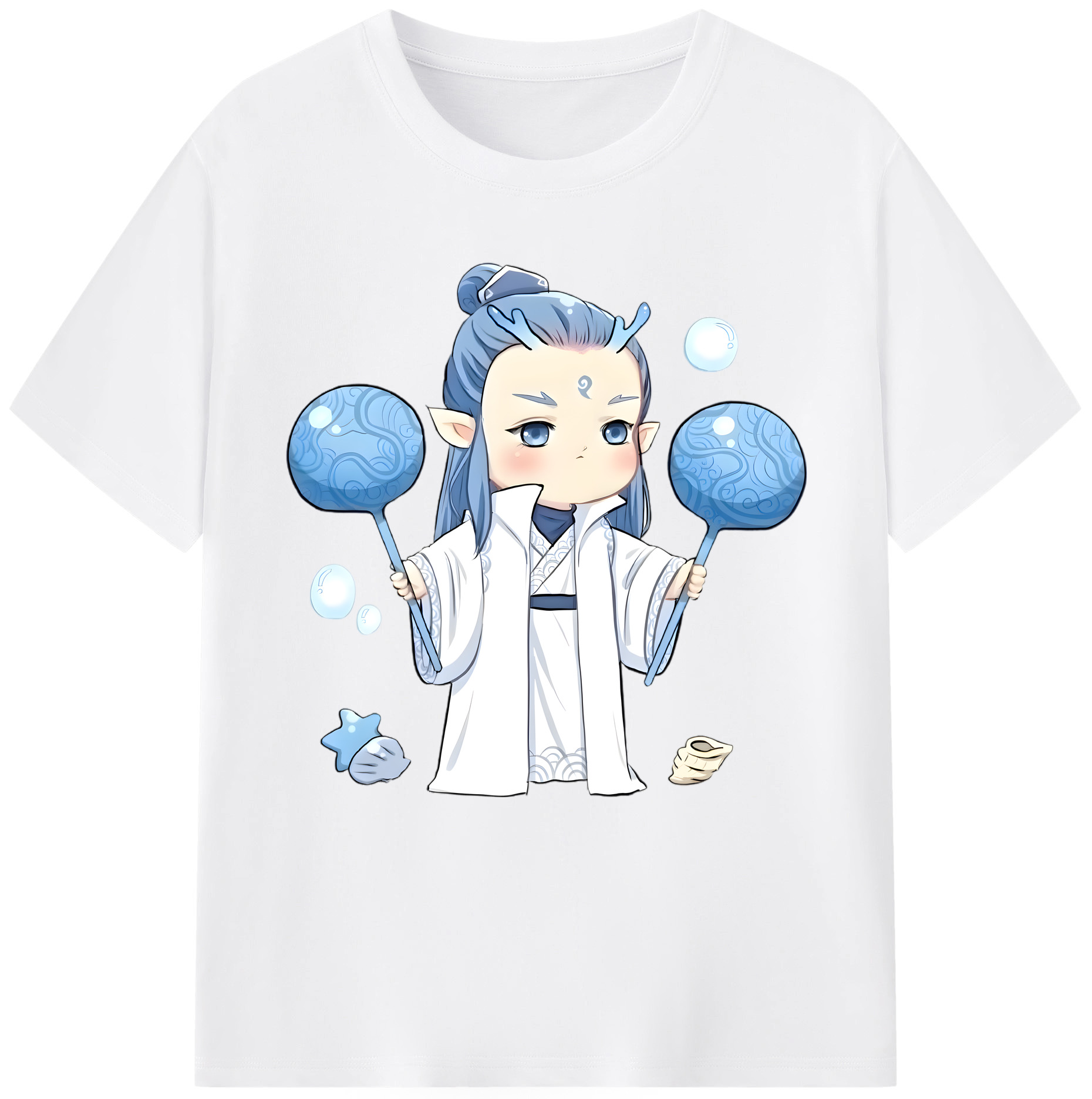 （画像用） Ne Zha 2 ナタ 魔童の大暴れ 綿100％半袖Tシャツ（フロントプリント）