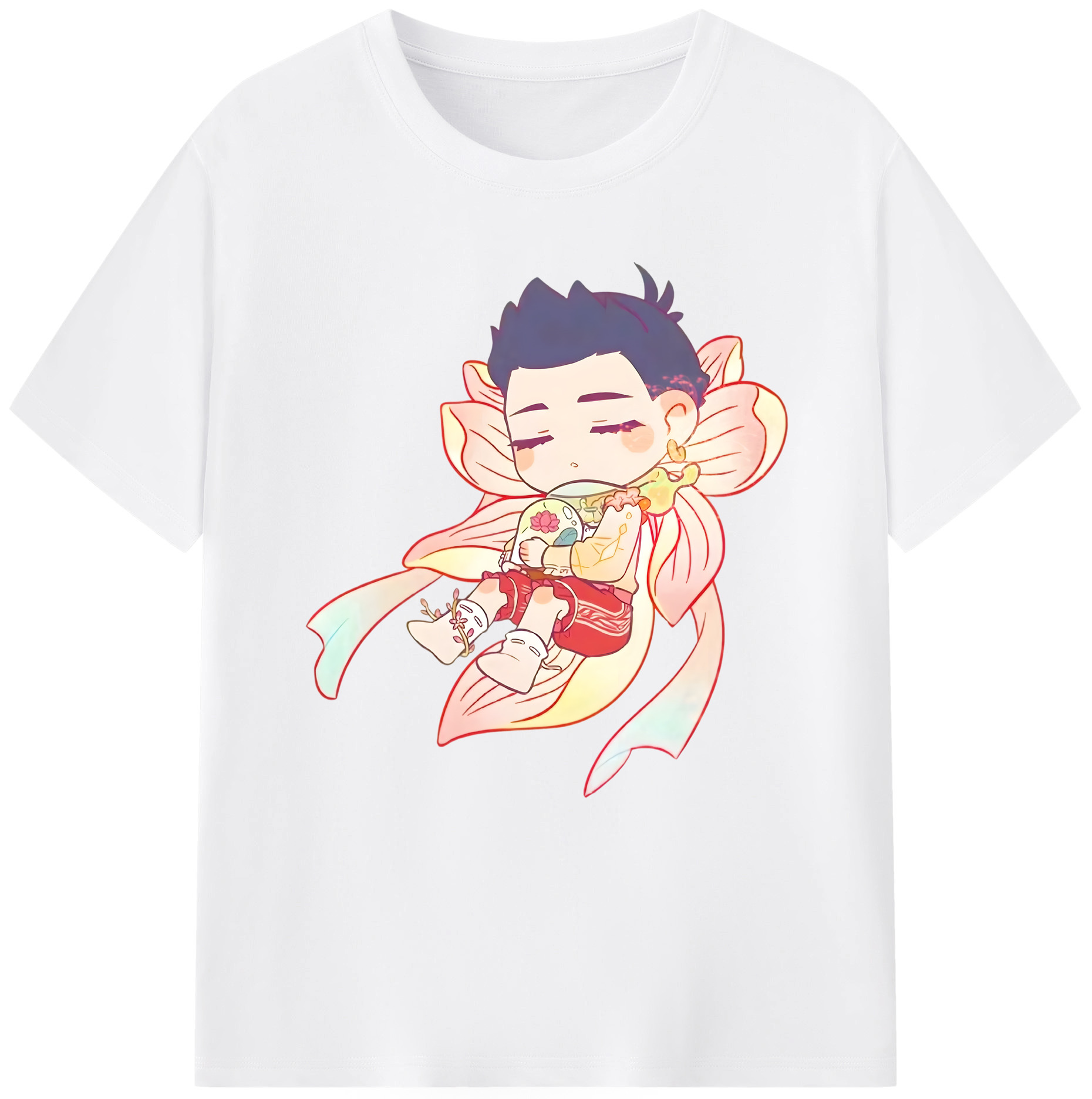 （画像用） Ne Zha 2 ナタ 魔童の大暴れ 綿100％半袖Tシャツ（フロントプリント）