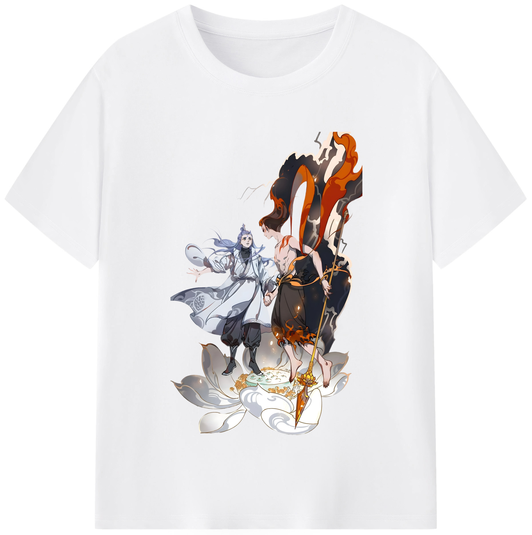 （画像用） Ne Zha 2 ナタ 魔童の大暴れ 綿100％半袖Tシャツ（フロントプリント）