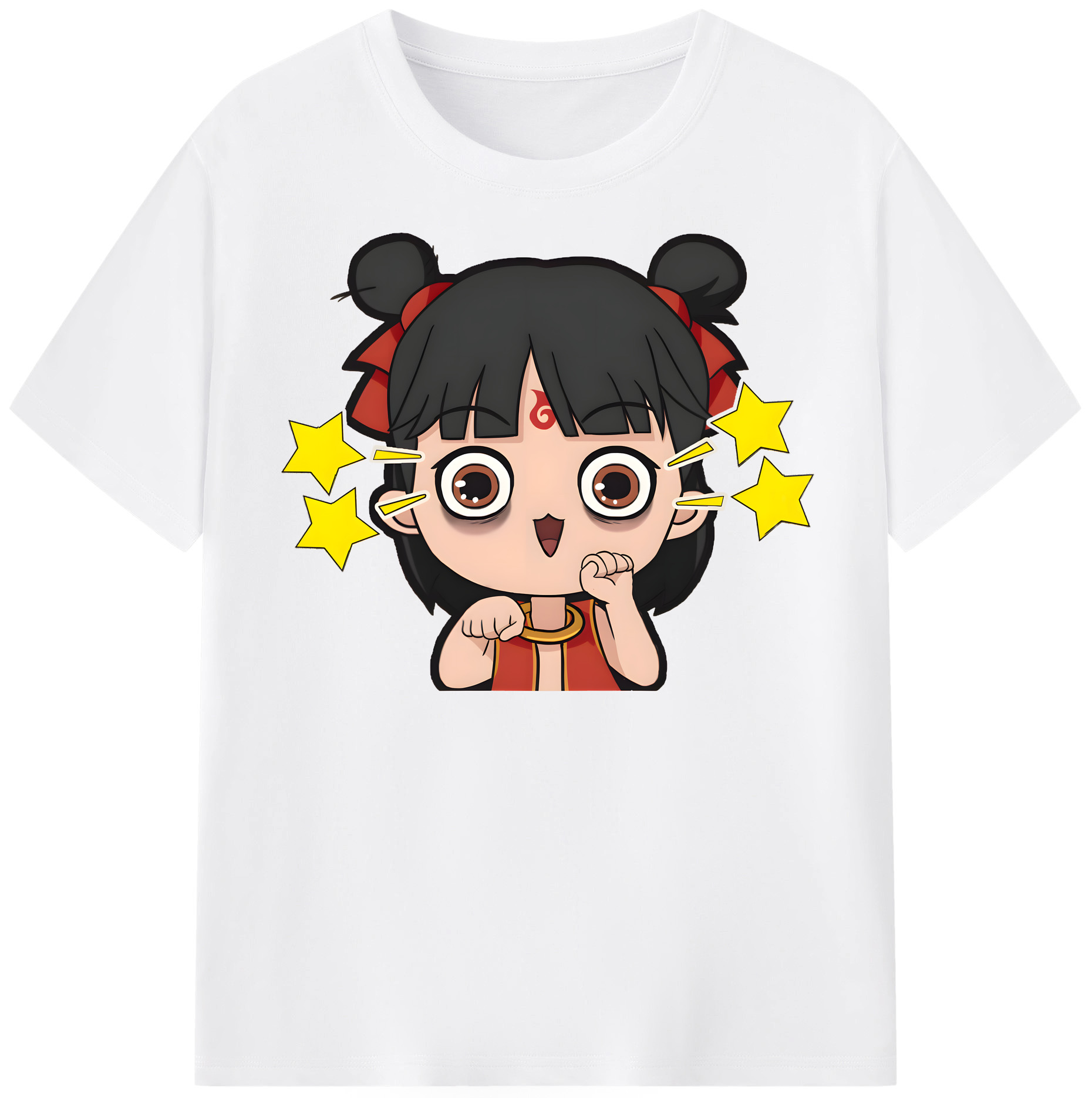（画像用） Ne Zha 2 ナタ 魔童の大暴れ 綿100％半袖Tシャツ（フロントプリント）