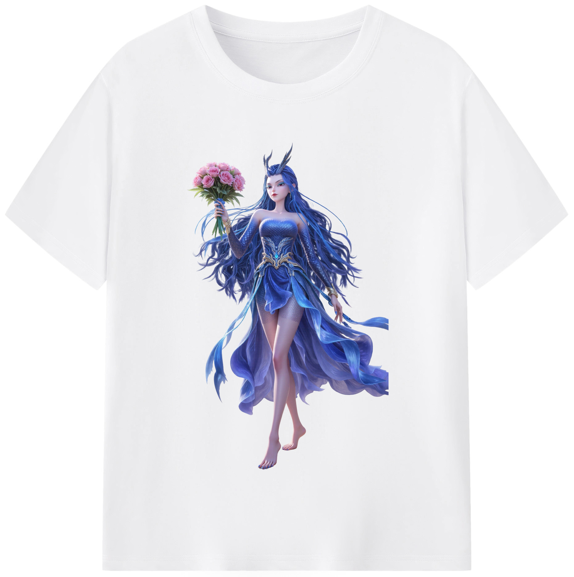 （画像用） Ne Zha 2 ナタ 魔童の大暴れ 綿100％半袖Tシャツ（フロントプリント）