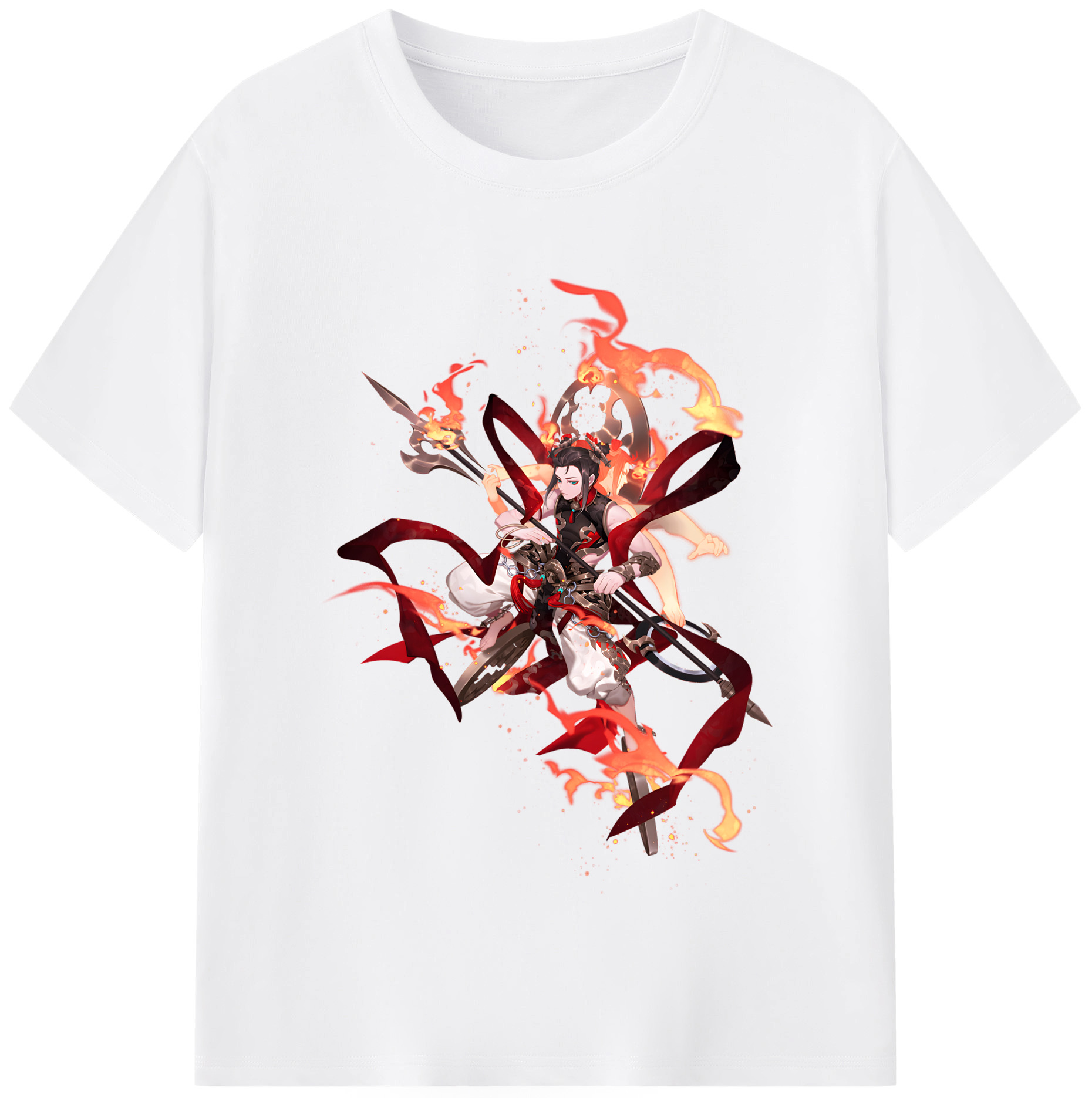 （画像用） Ne Zha 2 ナタ 魔童の大暴れ 綿100％半袖Tシャツ（フロントプリント）
