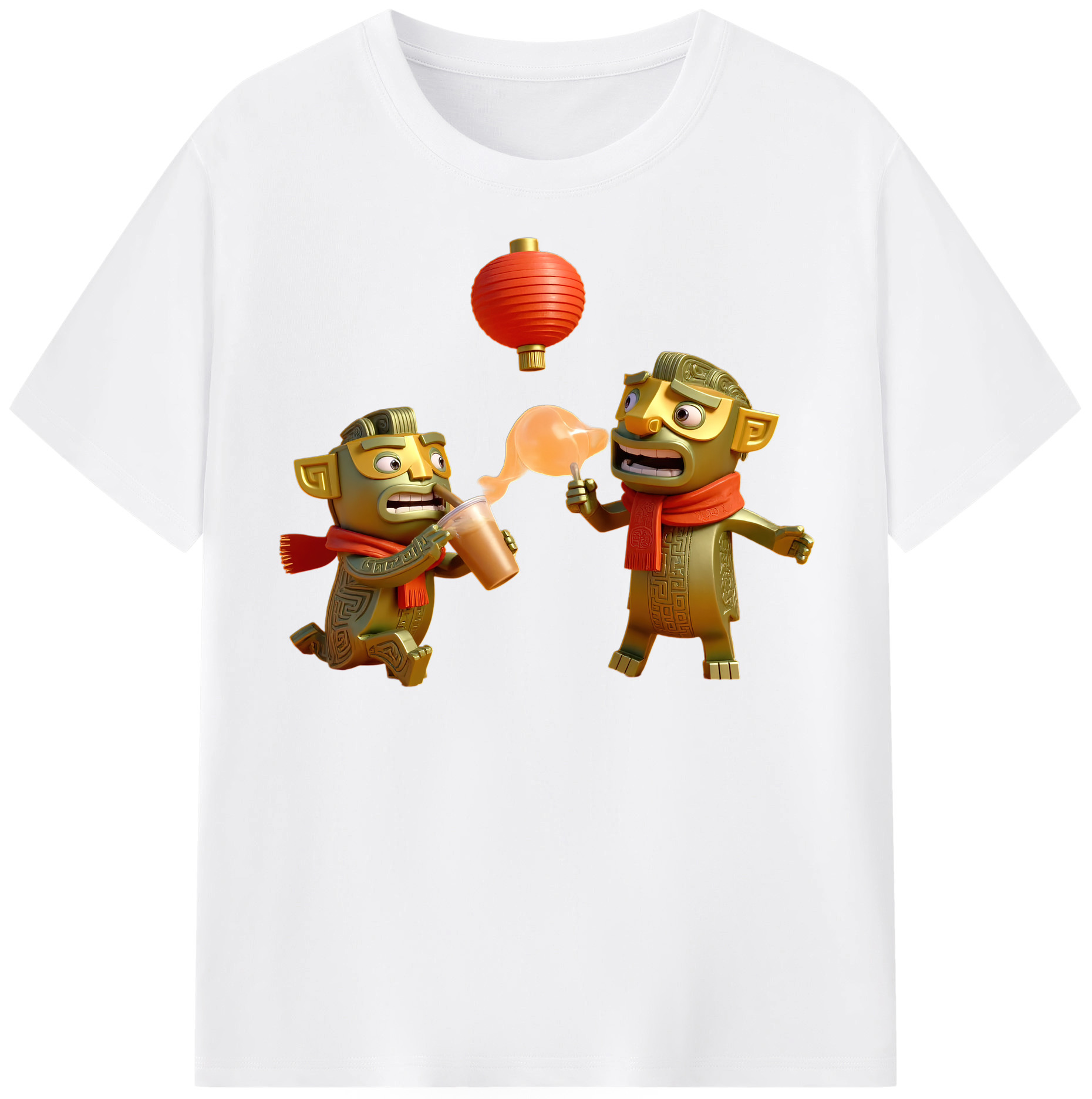 （画像用） Ne Zha 2 ナタ 魔童の大暴れ 綿100％半袖Tシャツ（フロントプリント）
