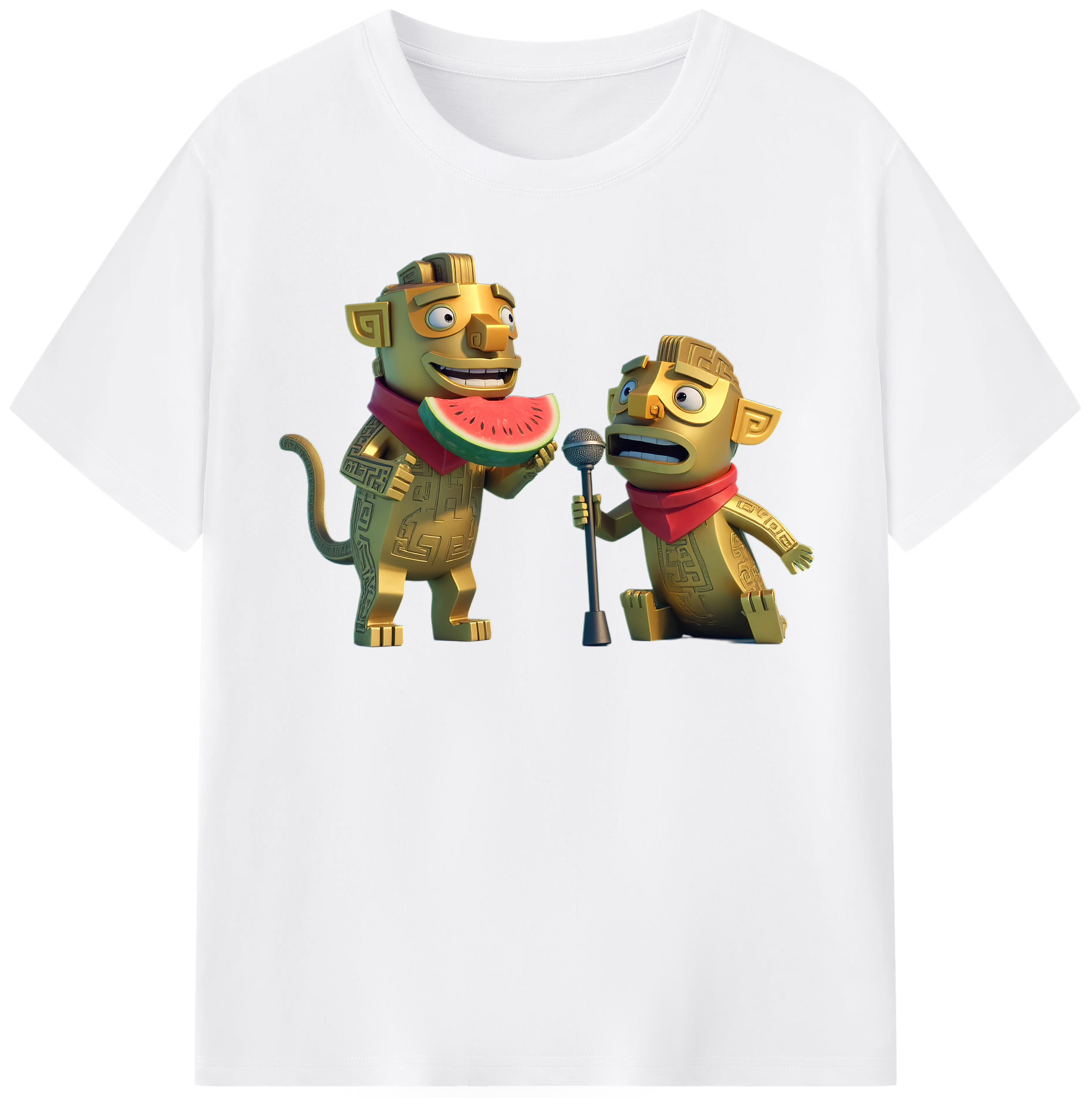 （画像用） Ne Zha 2 ナタ 魔童の大暴れ 綿100％半袖Tシャツ（フロントプリント）