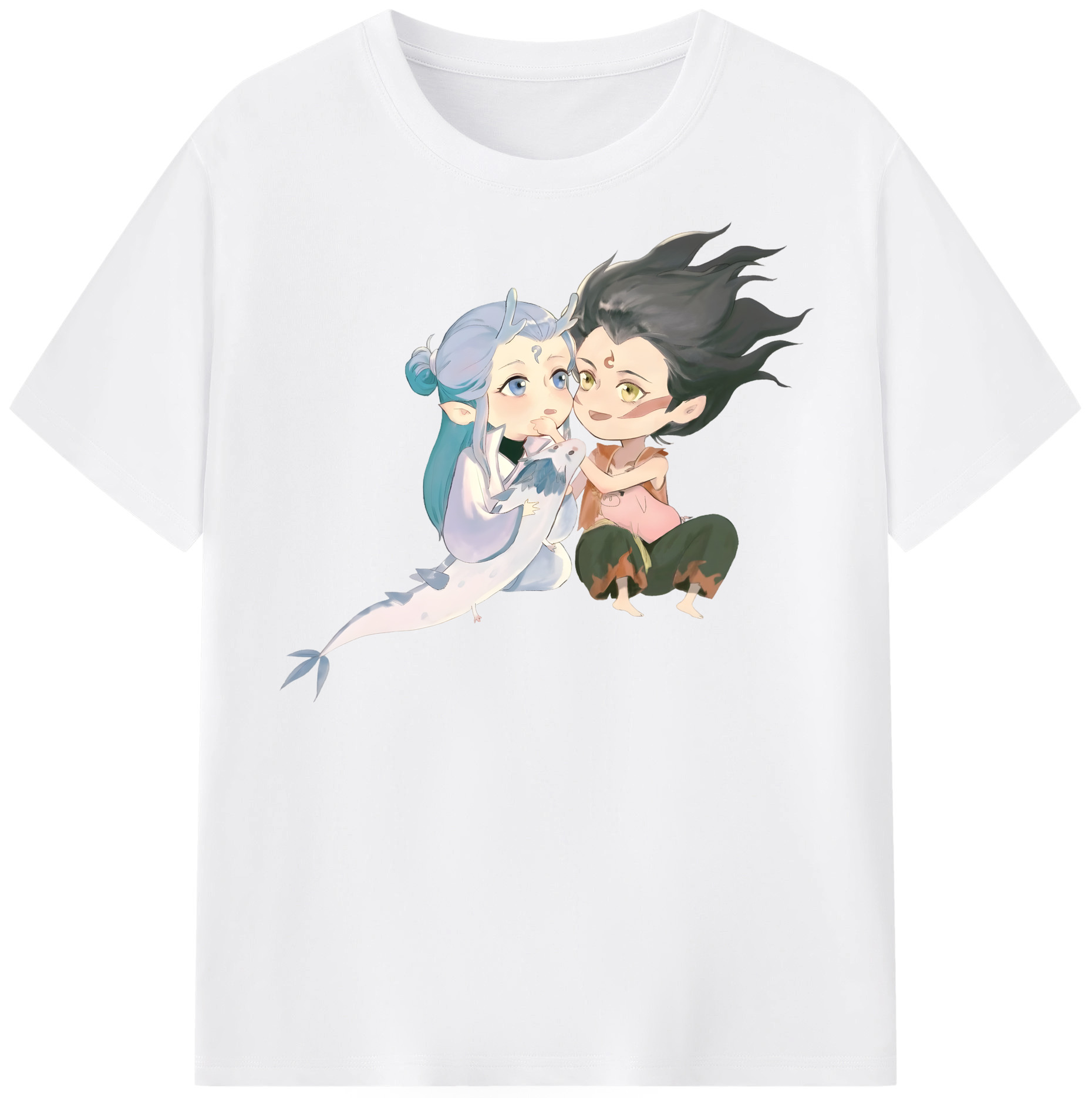 （画像用） Ne Zha 2 ナタ 魔童の大暴れ 綿100％半袖Tシャツ（フロントプリント）