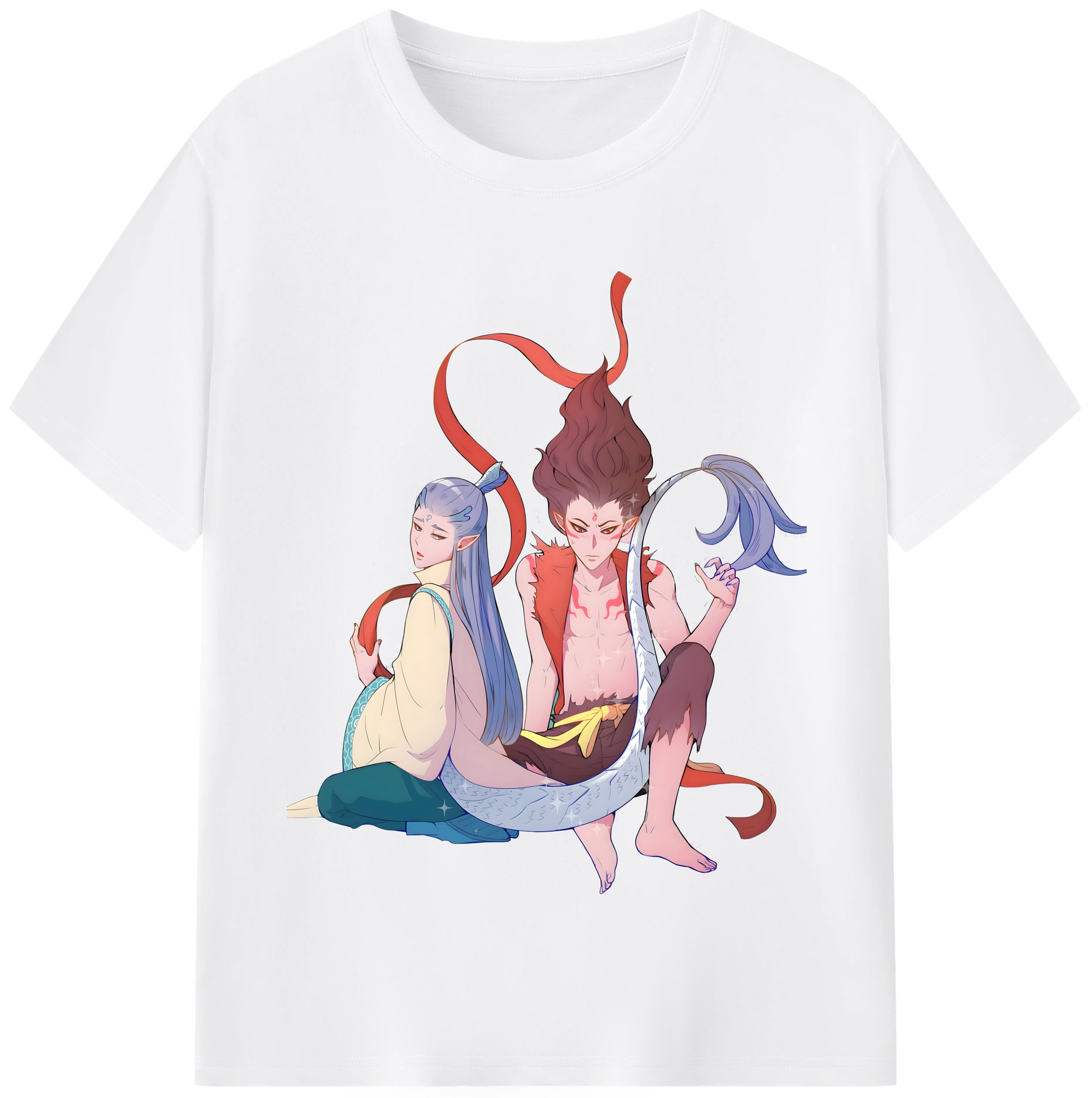 （画像用） Ne Zha 2 ナタ 魔童の大暴れ 綿100％半袖Tシャツ（フロントプリント）