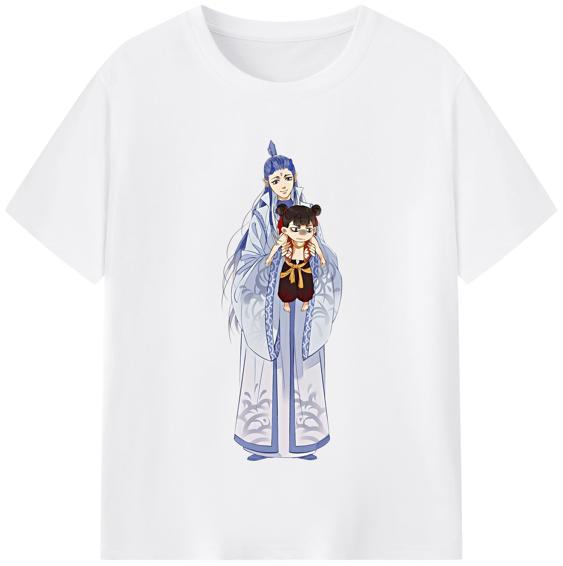 （画像用） Ne Zha 2 ナタ 魔童の大暴れ 綿100％半袖Tシャツ（フロントプリント）