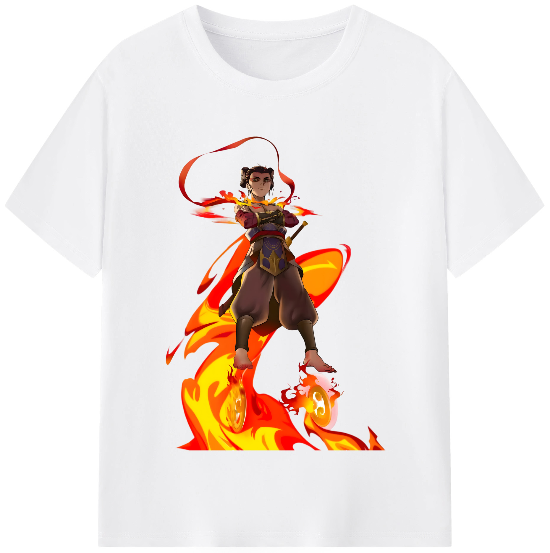 （画像用） Ne Zha 2 ナタ 魔童の大暴れ 綿100％半袖Tシャツ（フロントプリント）