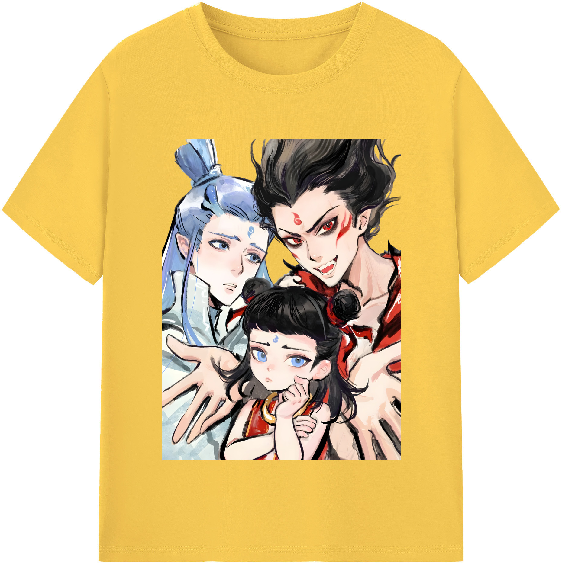 （画像用） Ne Zha 2 ナタ 魔童の大暴れ 綿100％半袖Tシャツ（フロントプリント）