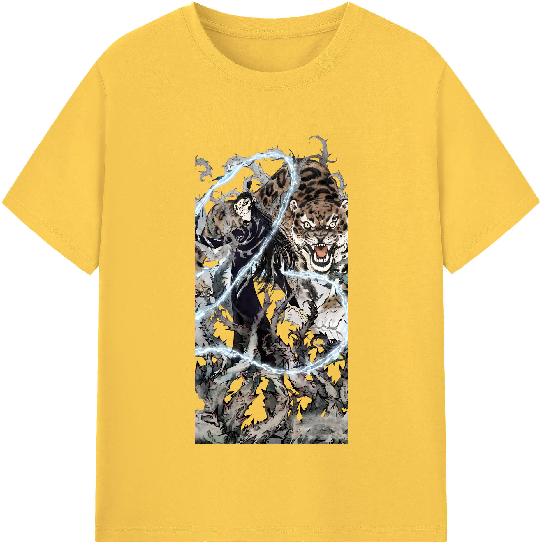 （画像用） Ne Zha 2 ナタ 魔童の大暴れ 綿100％半袖Tシャツ（フロントプリント）