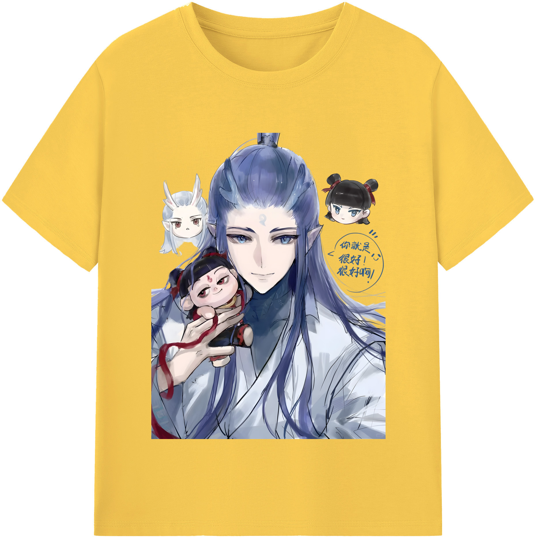 （画像用） Ne Zha 2 ナタ 魔童の大暴れ 綿100％半袖Tシャツ（フロントプリント）
