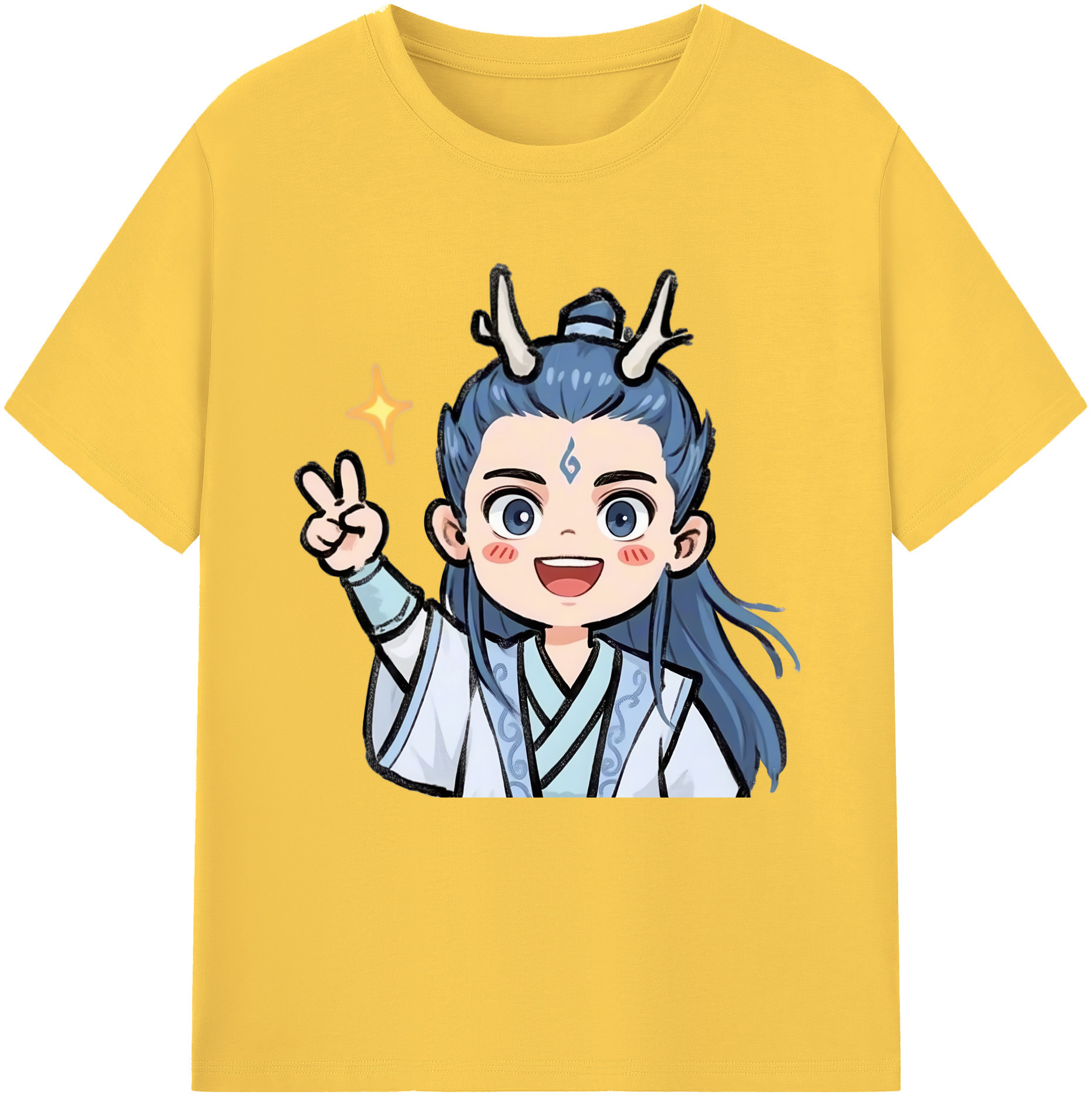 （画像用） Ne Zha 2 ナタ 魔童の大暴れ 綿100％半袖Tシャツ（フロントプリント）