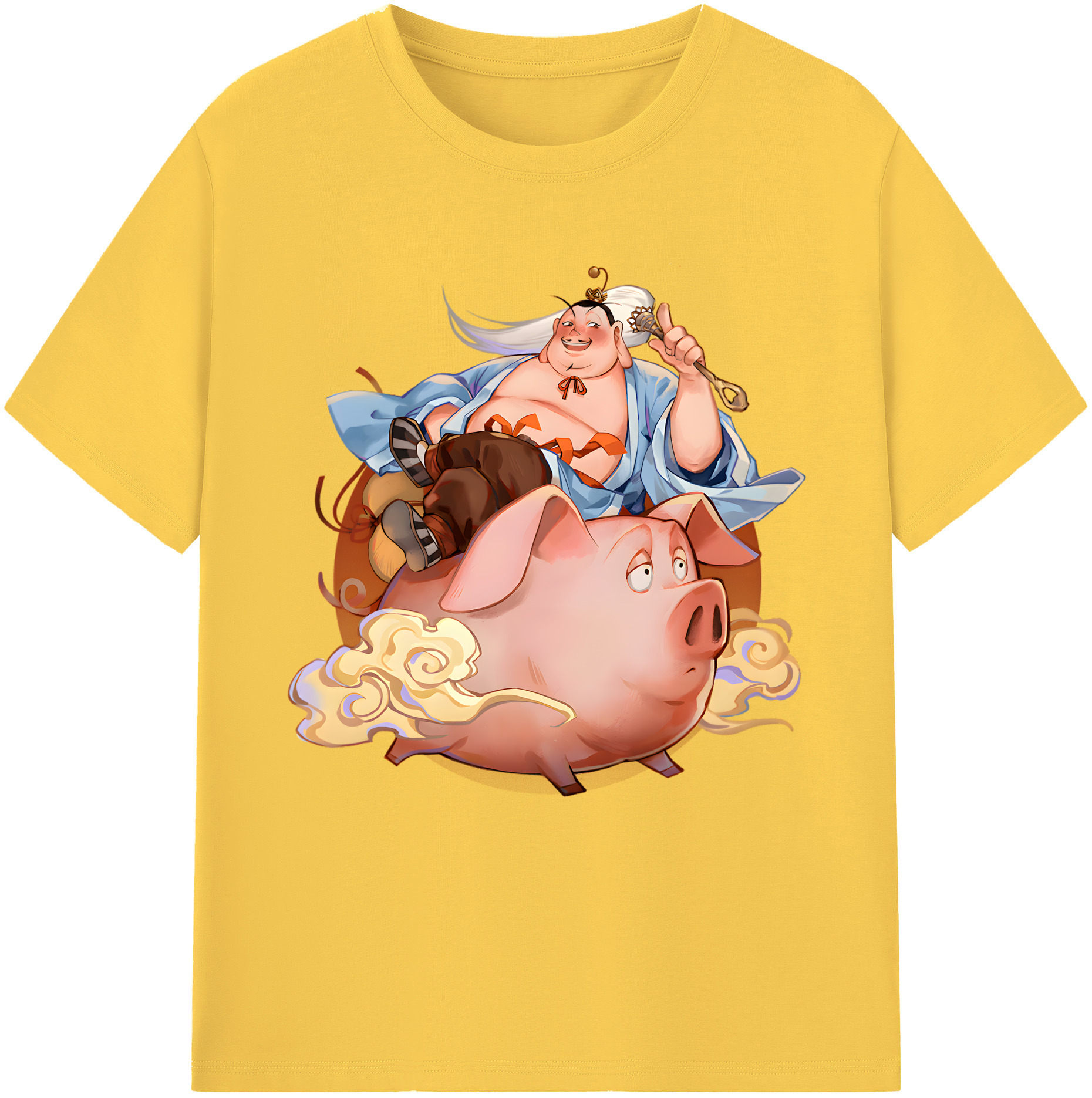 （画像用） Ne Zha 2 ナタ 魔童の大暴れ 綿100％半袖Tシャツ（フロントプリント）