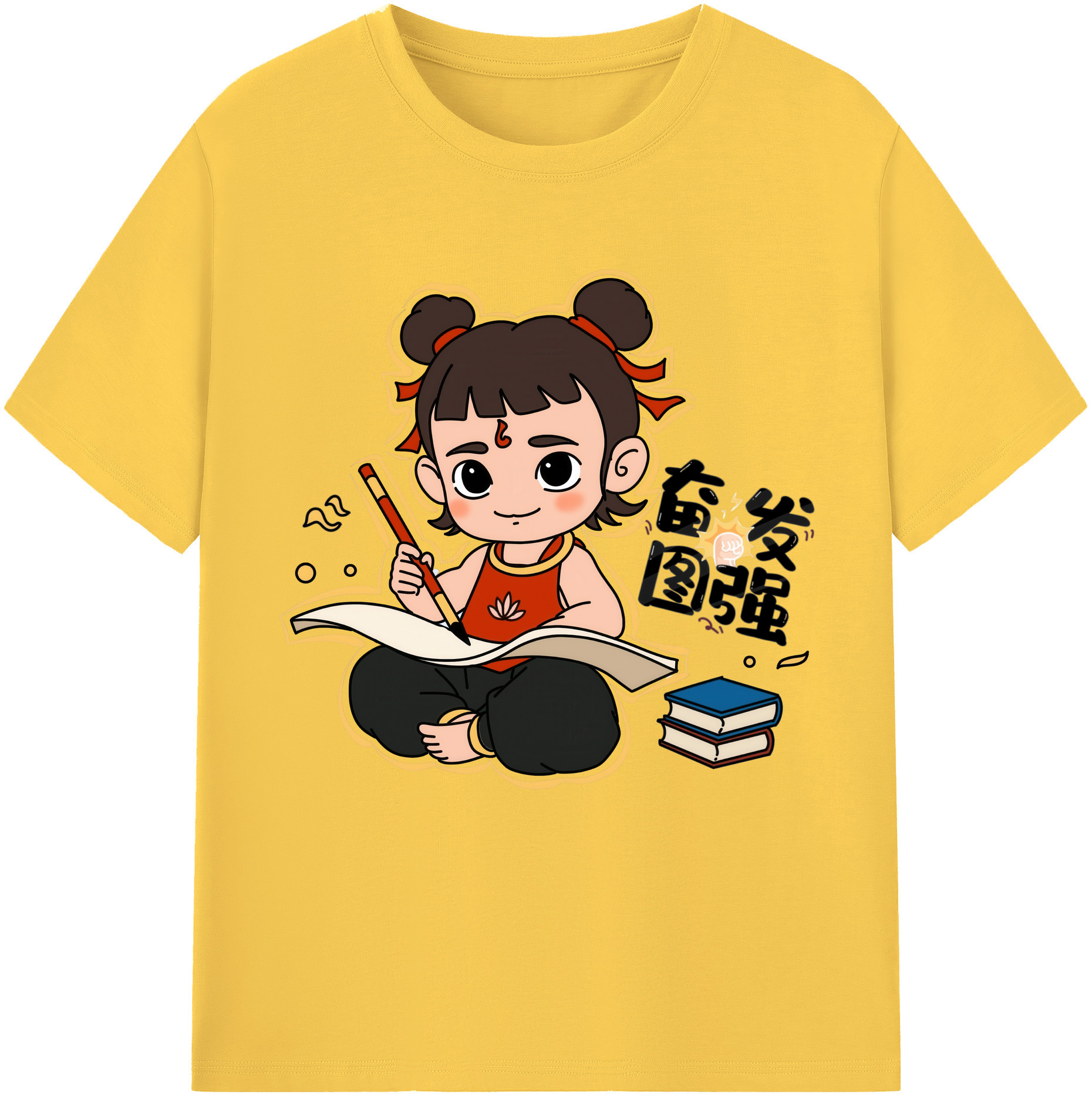 （画像用） Ne Zha 2 ナタ 魔童の大暴れ 綿100％半袖Tシャツ（フロントプリント）