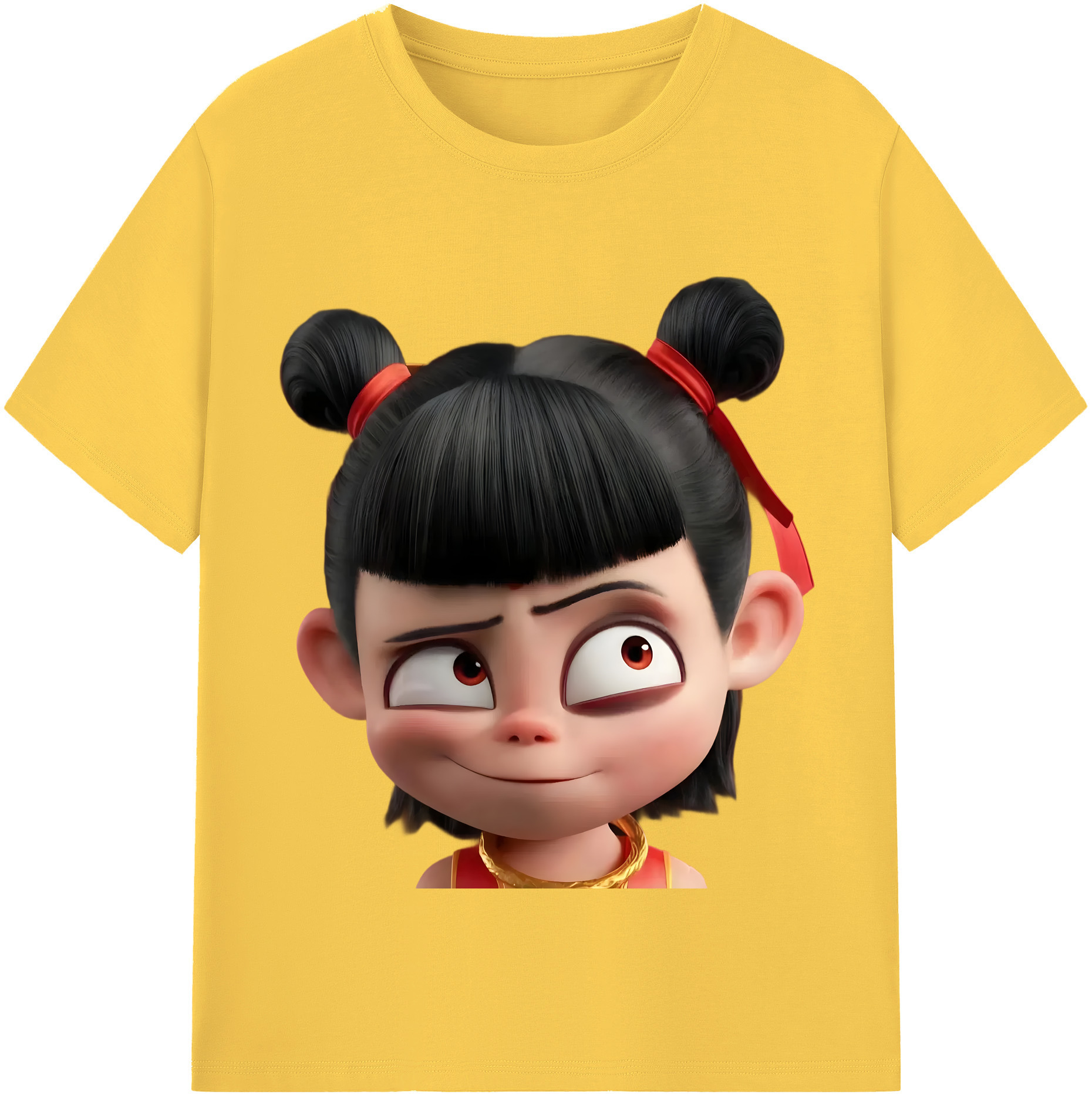 （画像用） Ne Zha 2 ナタ 魔童の大暴れ 綿100％半袖Tシャツ（フロントプリント）