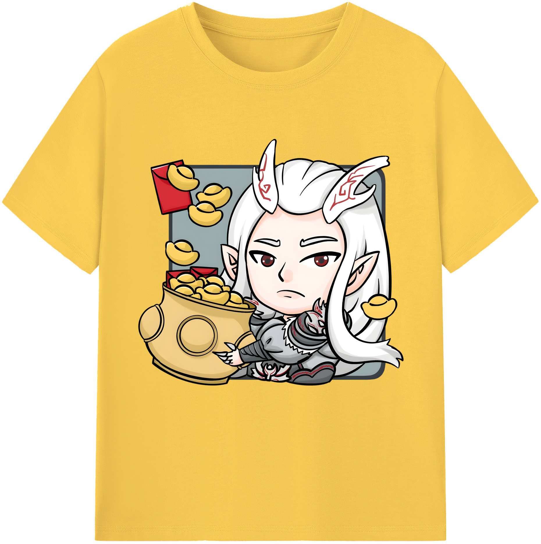 （画像用） Ne Zha 2 ナタ 魔童の大暴れ 綿100％半袖Tシャツ（フロントプリント）