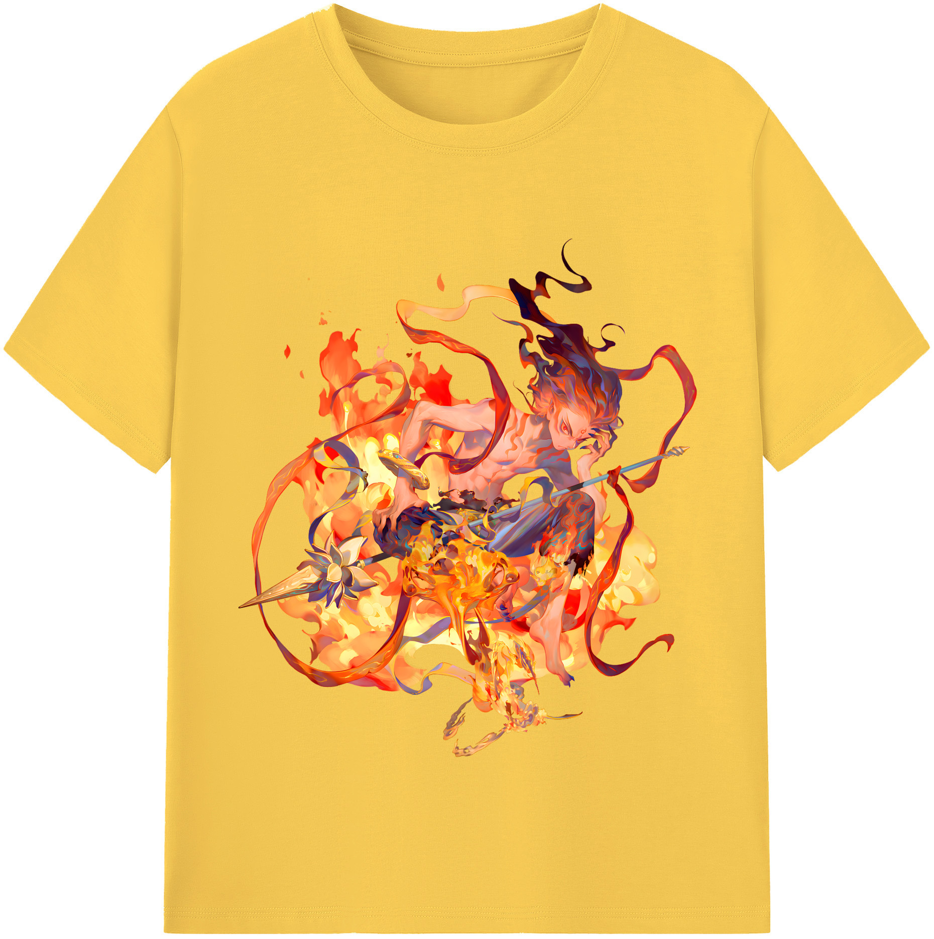 （画像用） Ne Zha 2 ナタ 魔童の大暴れ 綿100％半袖Tシャツ（フロントプリント）