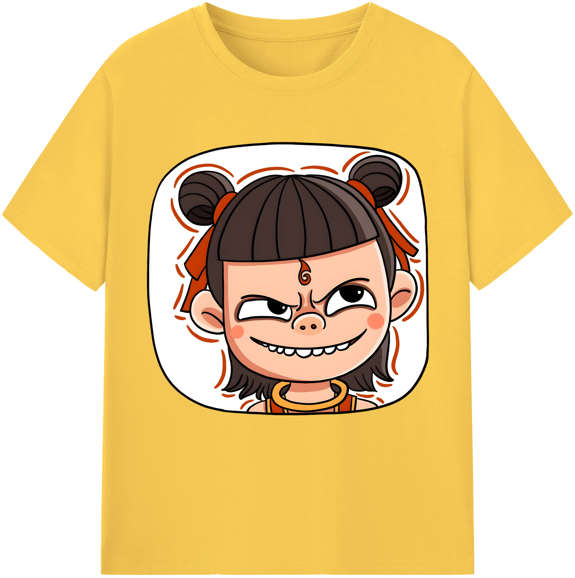 （画像用） Ne Zha 2 ナタ 魔童の大暴れ 綿100％半袖Tシャツ（フロントプリント）