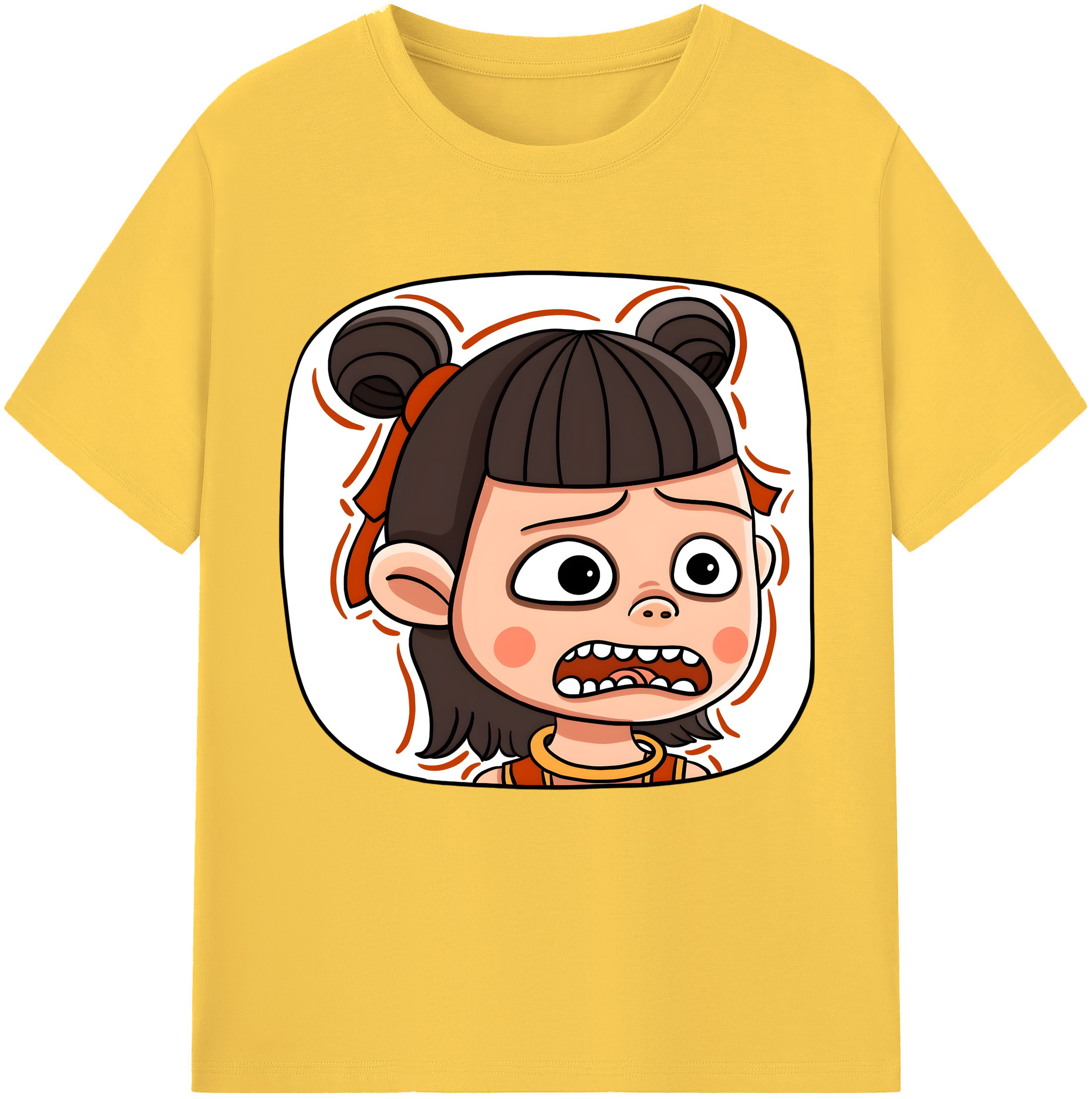 （画像用） Ne Zha 2 ナタ 魔童の大暴れ 綿100％半袖Tシャツ（フロントプリント）