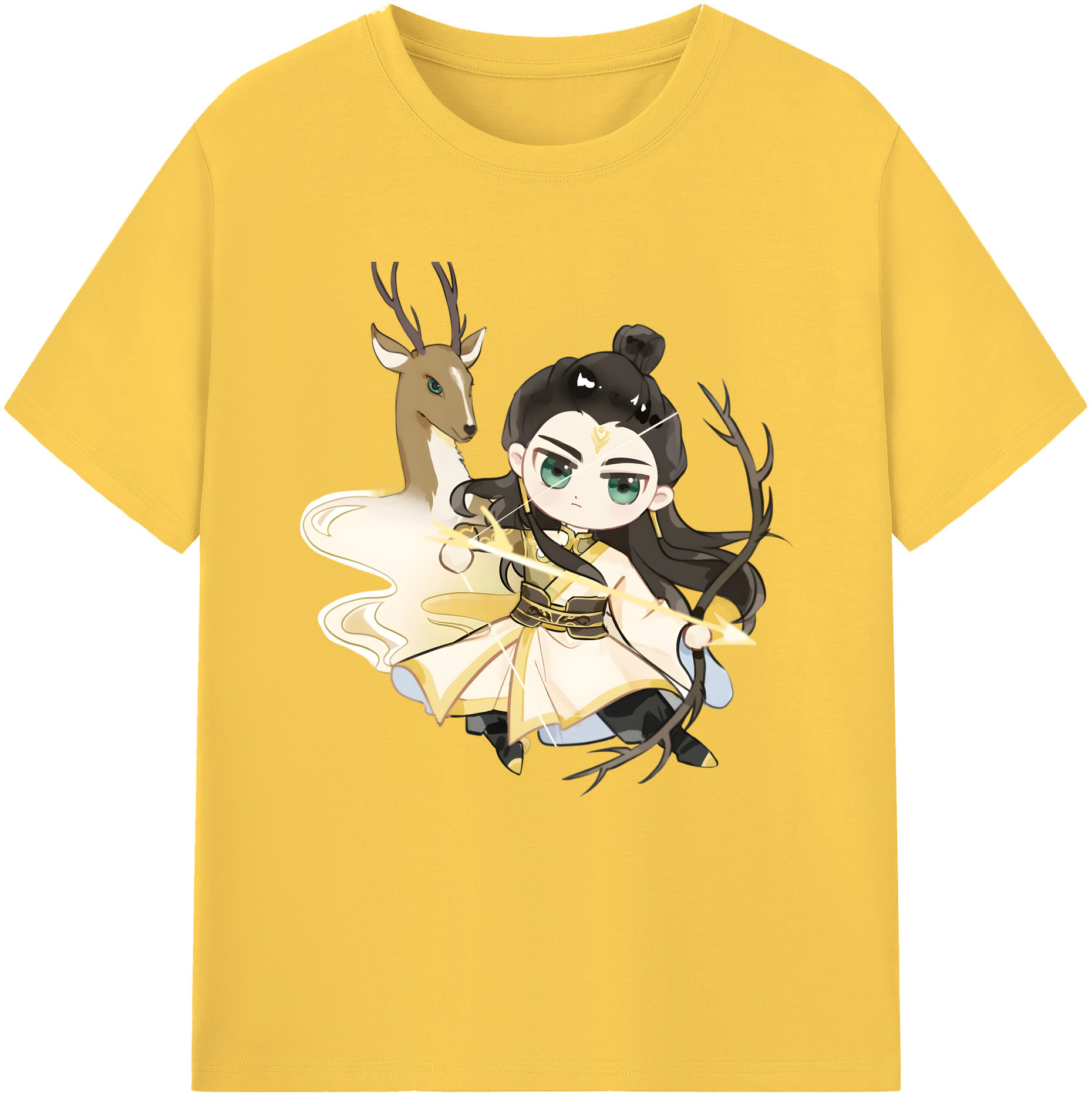 （画像用） Ne Zha 2 ナタ 魔童の大暴れ 綿100％半袖Tシャツ（フロントプリント）