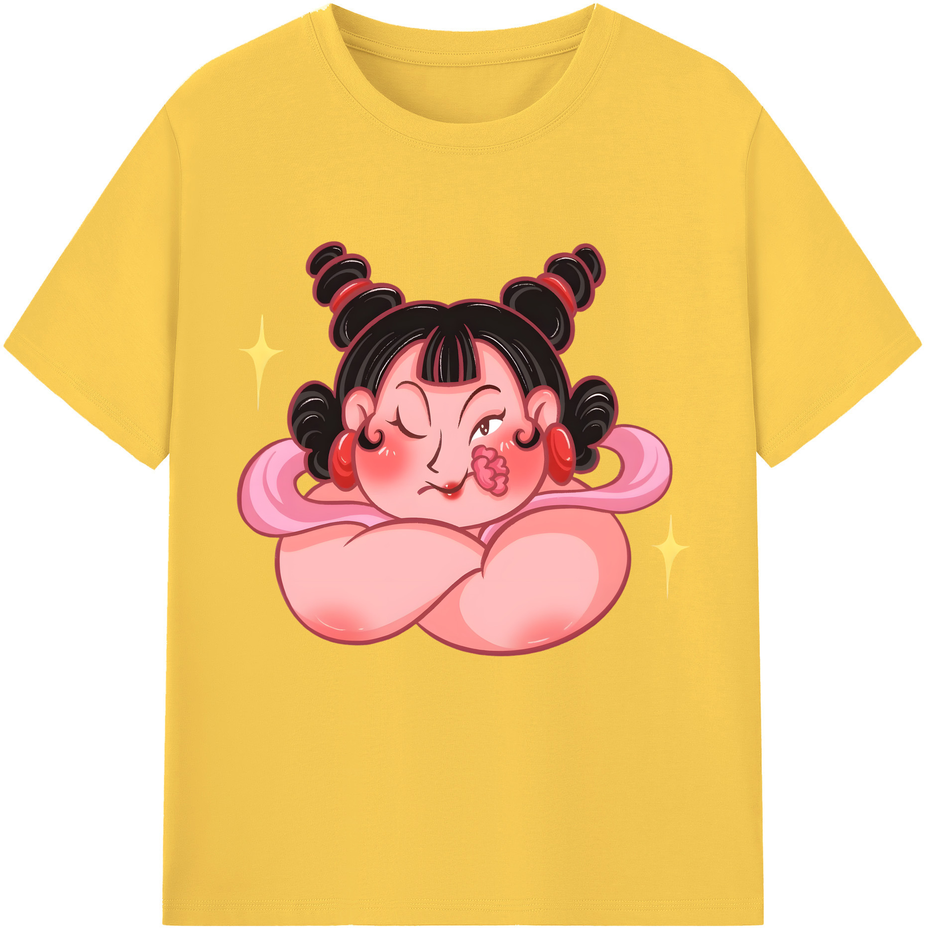 （画像用） Ne Zha 2 ナタ 魔童の大暴れ 綿100％半袖Tシャツ（フロントプリント）