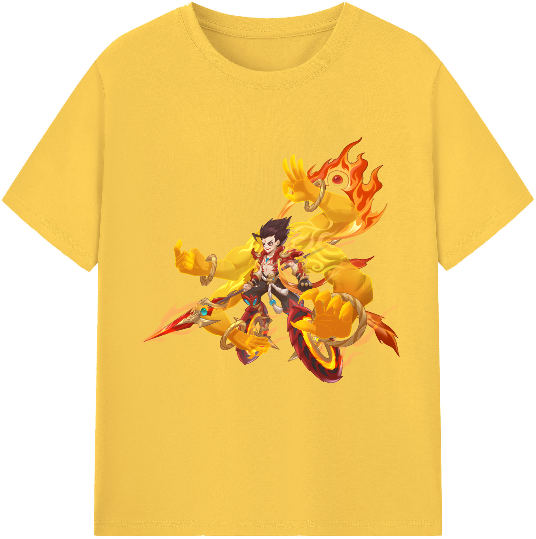 （画像用） Ne Zha 2 ナタ 魔童の大暴れ 綿100％半袖Tシャツ（フロントプリント）