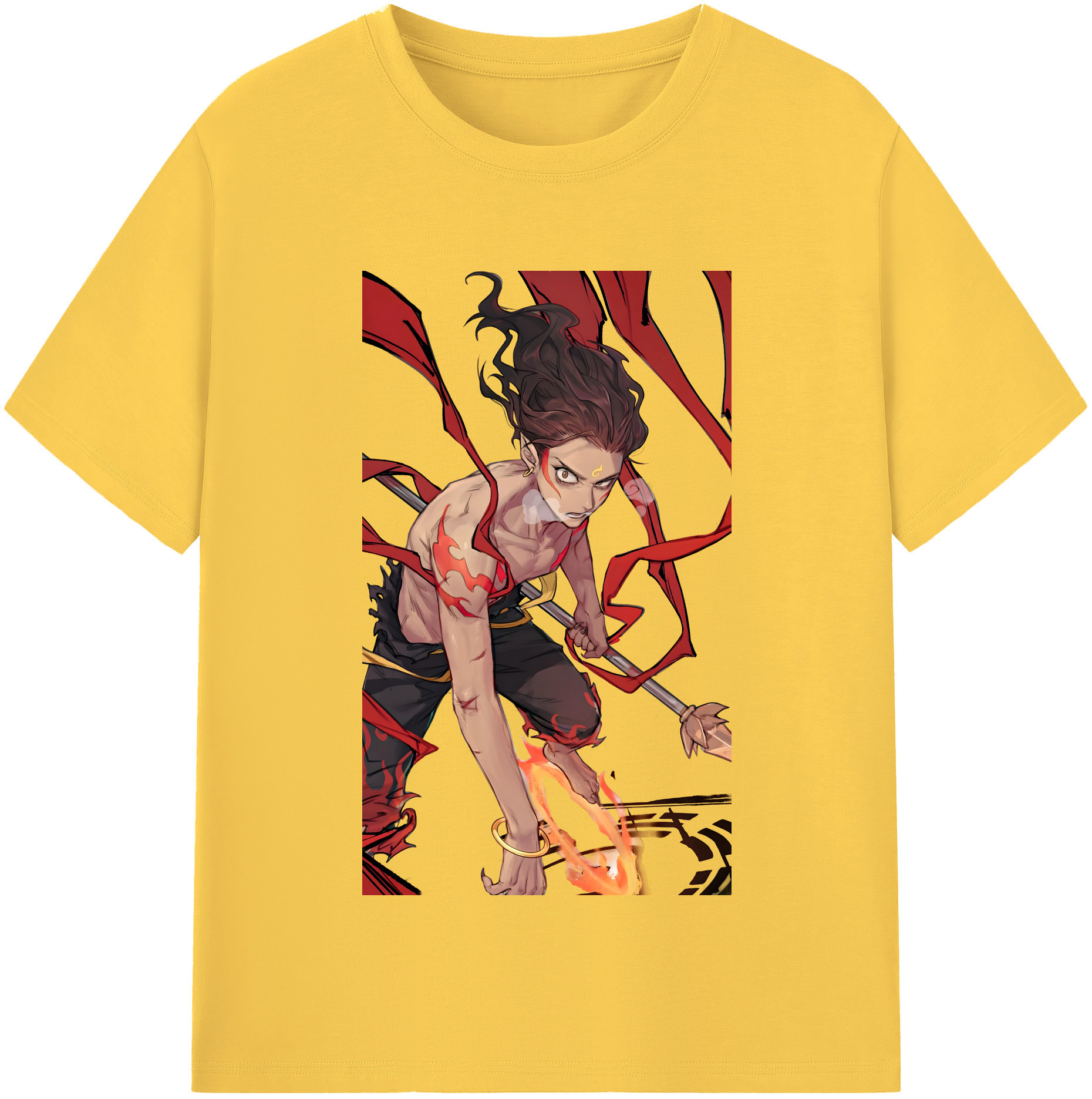 （画像用） Ne Zha 2 ナタ 魔童の大暴れ 綿100％半袖Tシャツ（フロントプリント）