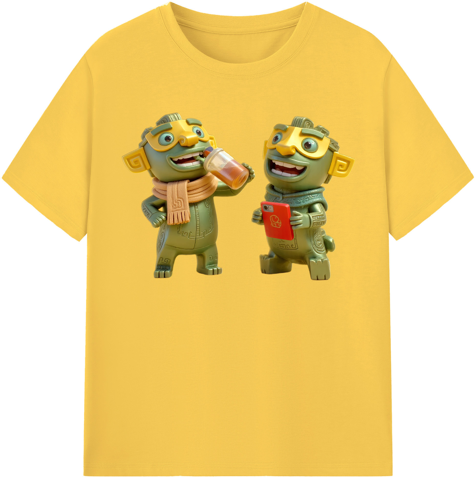 （画像用） Ne Zha 2 ナタ 魔童の大暴れ 綿100％半袖Tシャツ（フロントプリント）
