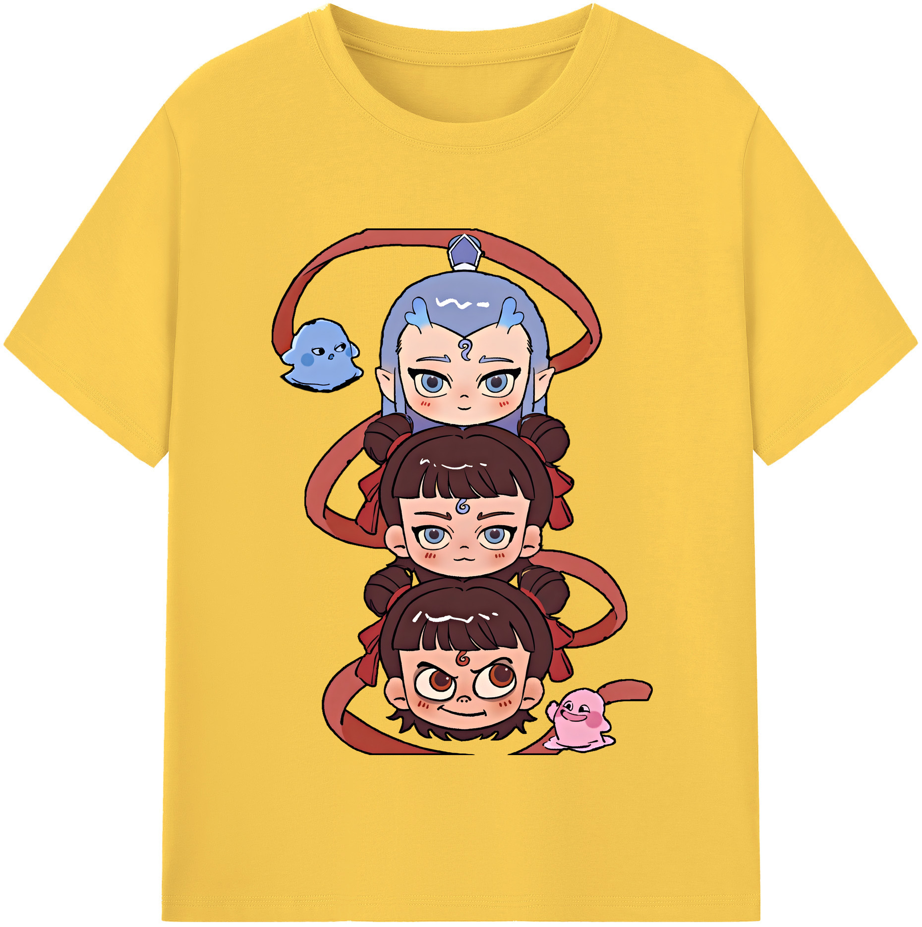 （画像用） Ne Zha 2 ナタ 魔童の大暴れ 綿100％半袖Tシャツ（フロントプリント）
