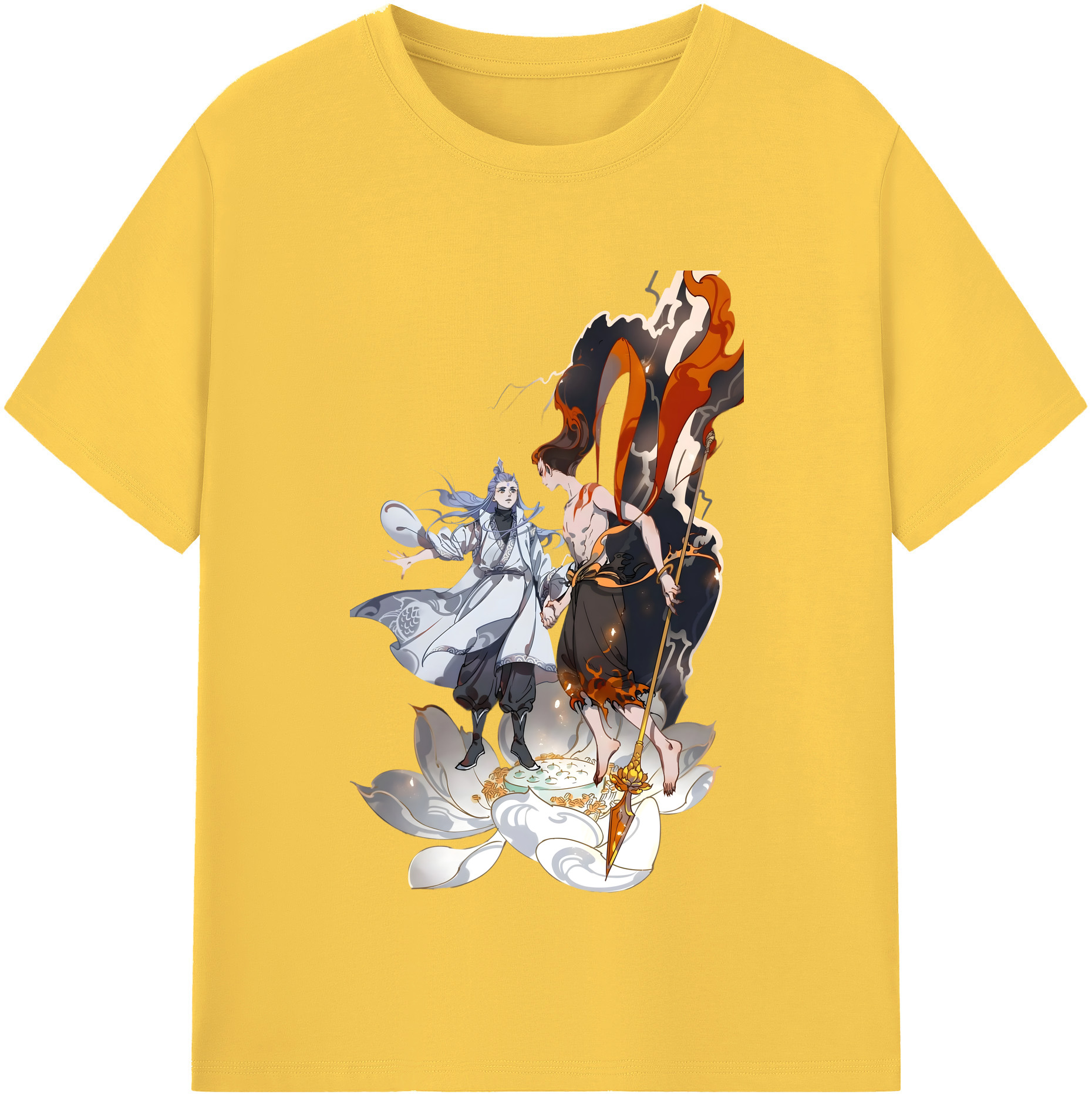 （画像用） Ne Zha 2 ナタ 魔童の大暴れ 綿100％半袖Tシャツ（フロントプリント）