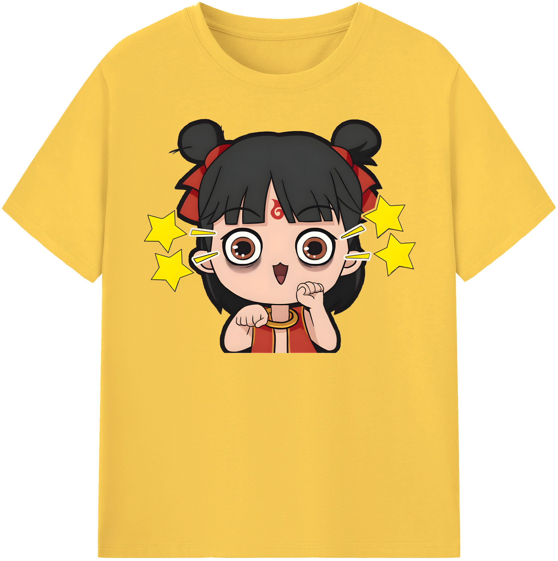 （画像用） Ne Zha 2 ナタ 魔童の大暴れ 綿100％半袖Tシャツ（フロントプリント）
