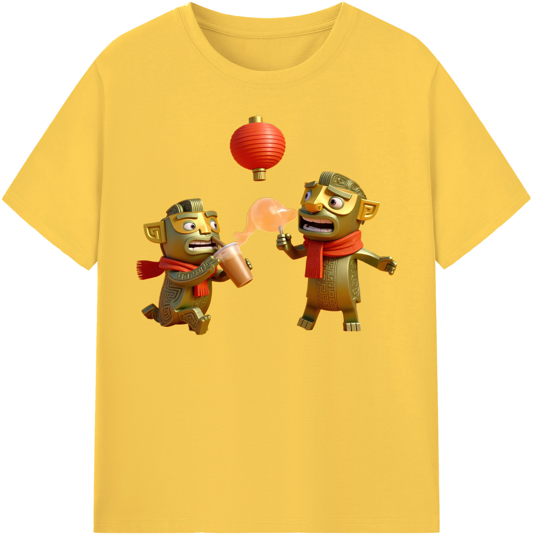 （画像用） Ne Zha 2 ナタ 魔童の大暴れ 綿100％半袖Tシャツ（フロントプリント）