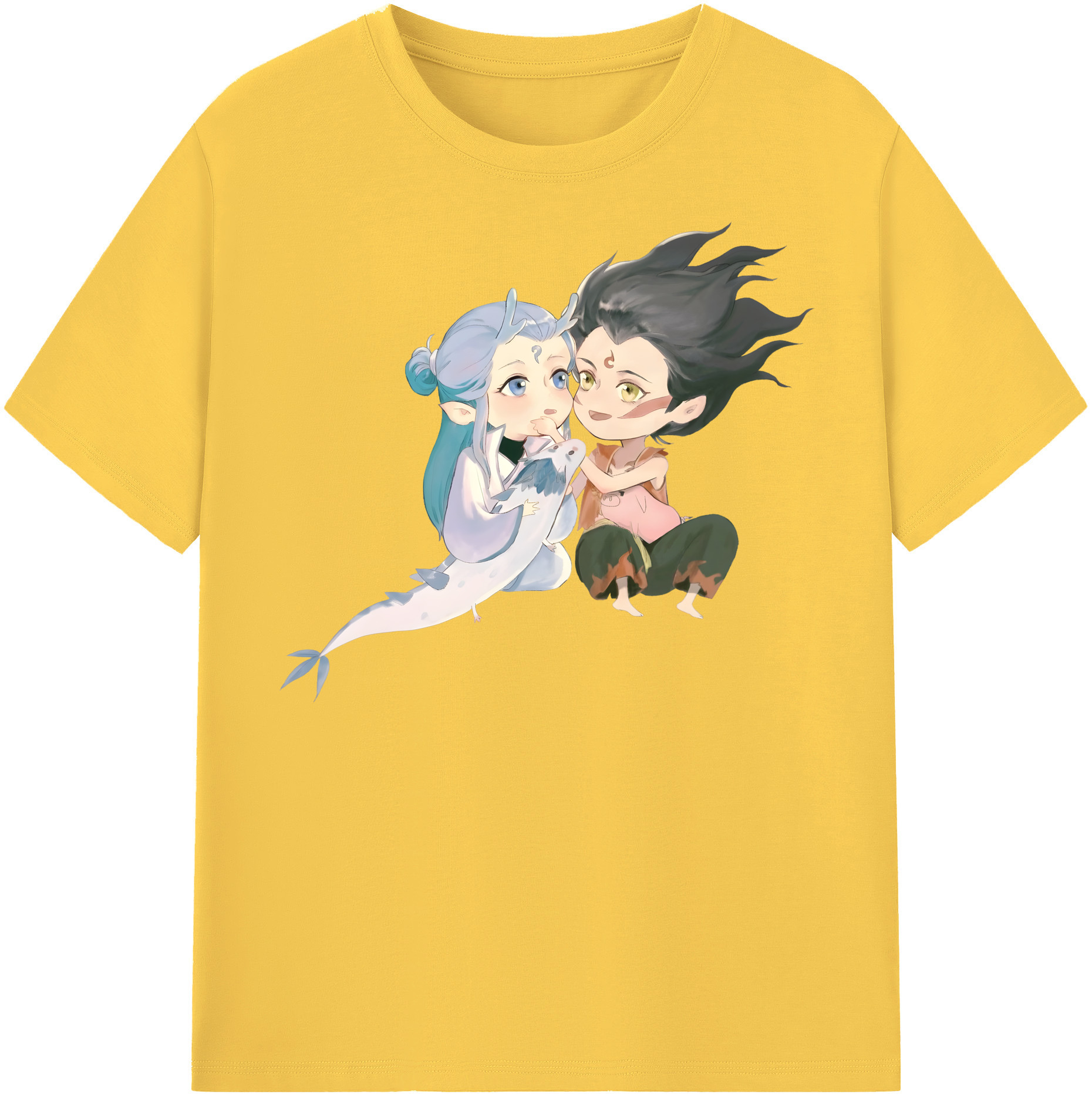（画像用） Ne Zha 2 ナタ 魔童の大暴れ 綿100％半袖Tシャツ（フロントプリント）