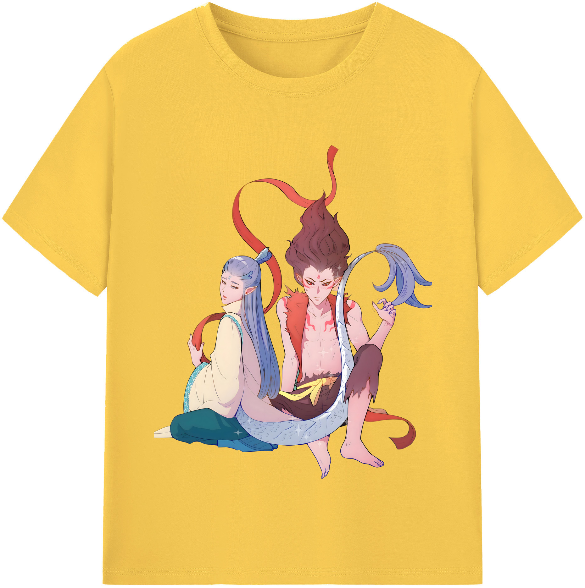 （画像用） Ne Zha 2 ナタ 魔童の大暴れ 綿100％半袖Tシャツ（フロントプリント）
