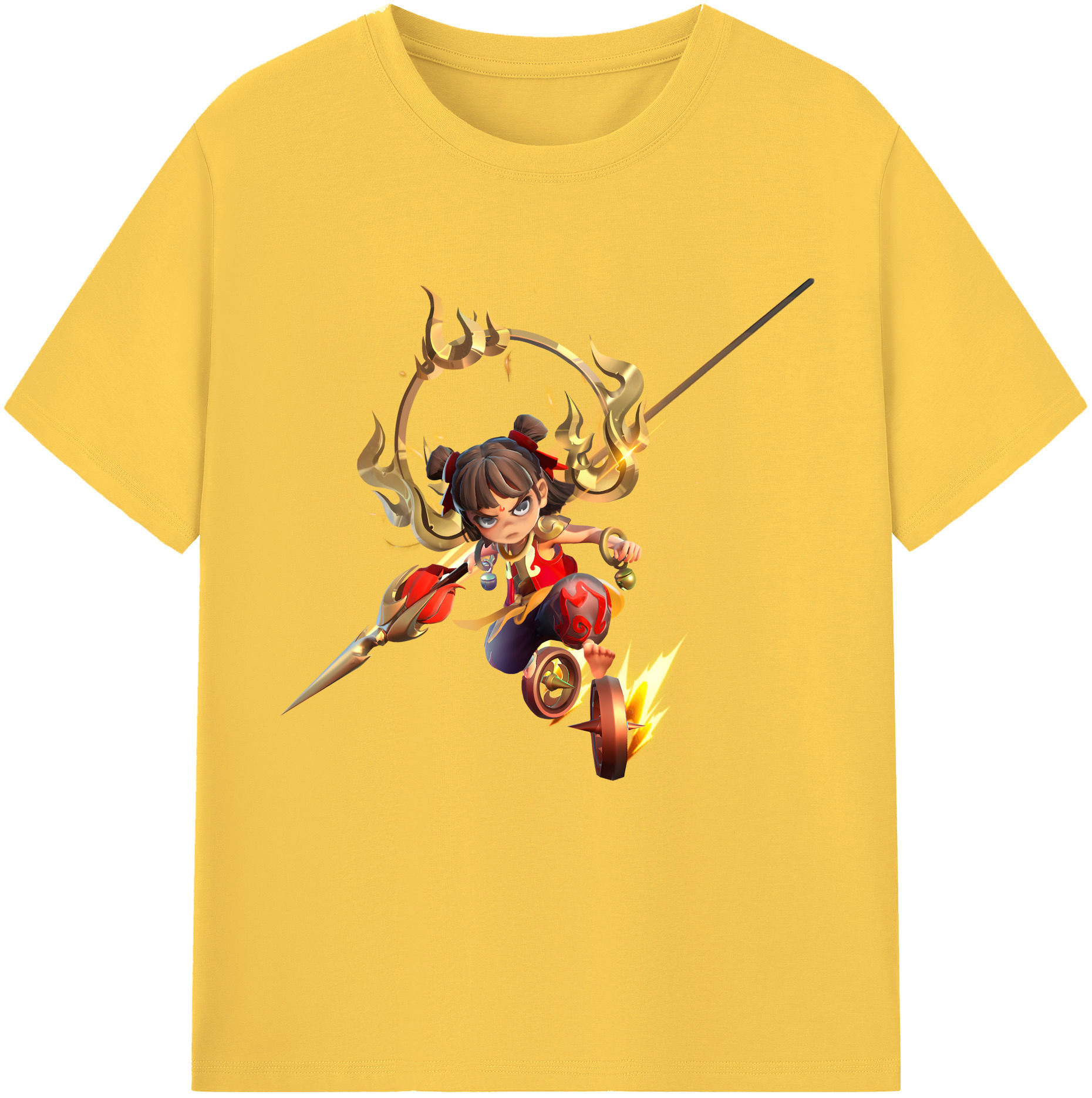 （画像用） Ne Zha 2 ナタ 魔童の大暴れ 綿100％半袖Tシャツ（フロントプリント）