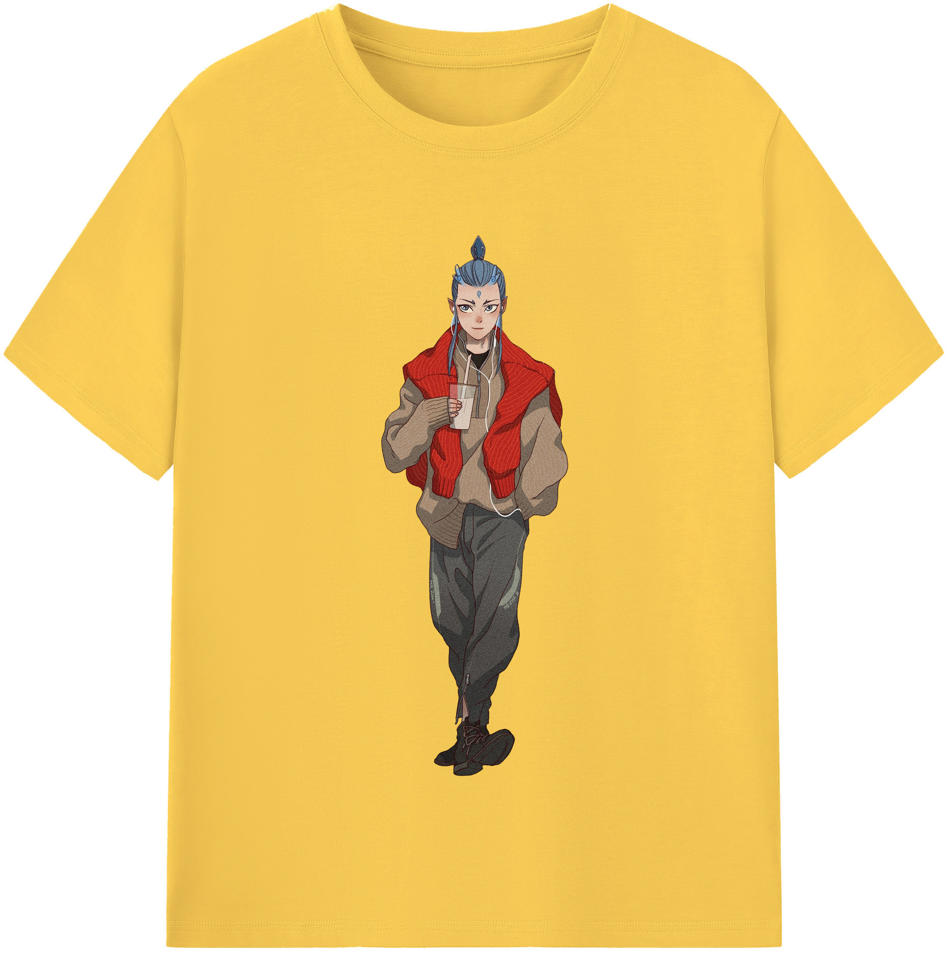 （画像用） Ne Zha 2 ナタ 魔童の大暴れ 綿100％半袖Tシャツ（フロントプリント）