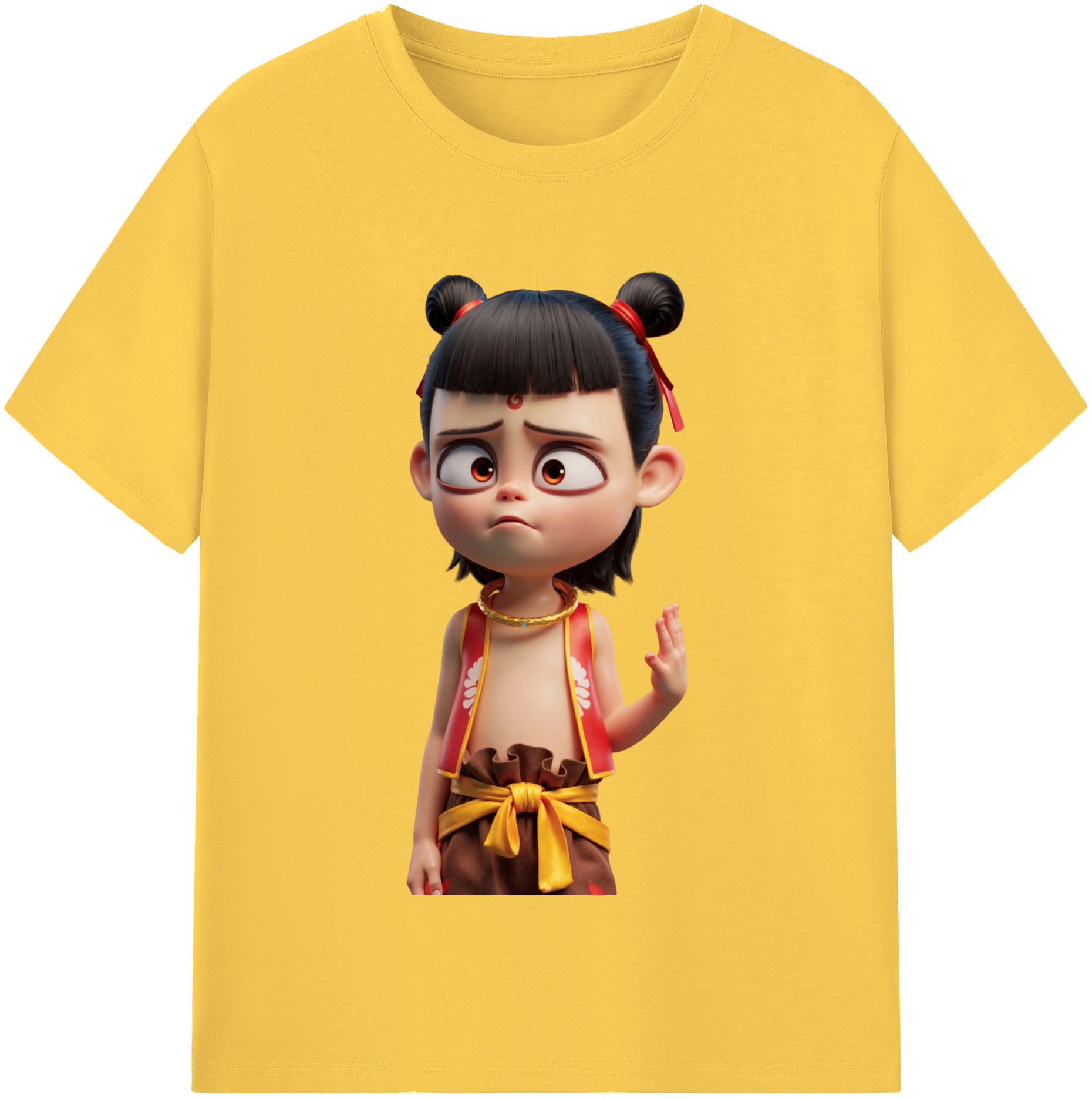 （画像用） Ne Zha 2 ナタ 魔童の大暴れ 綿100％半袖Tシャツ（フロントプリント）