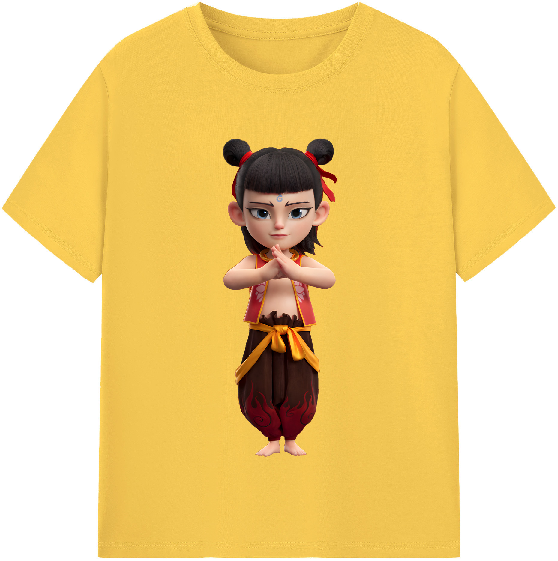 （画像用） Ne Zha 2 ナタ 魔童の大暴れ 綿100％半袖Tシャツ（フロントプリント）