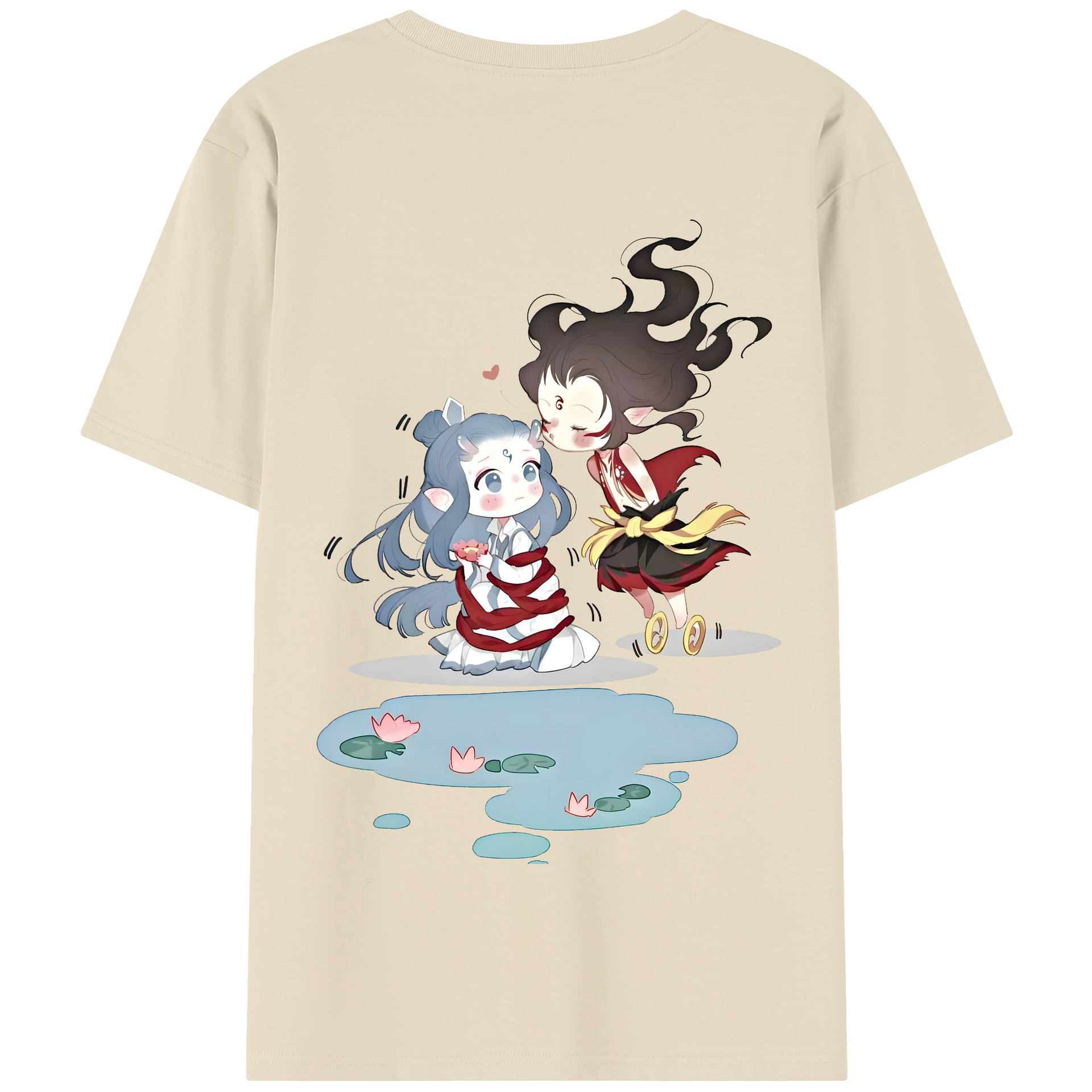 （画像用） Ne Zha 2 ナタ 魔童の大暴れ 綿100％半袖Tシャツ（背面プリント）