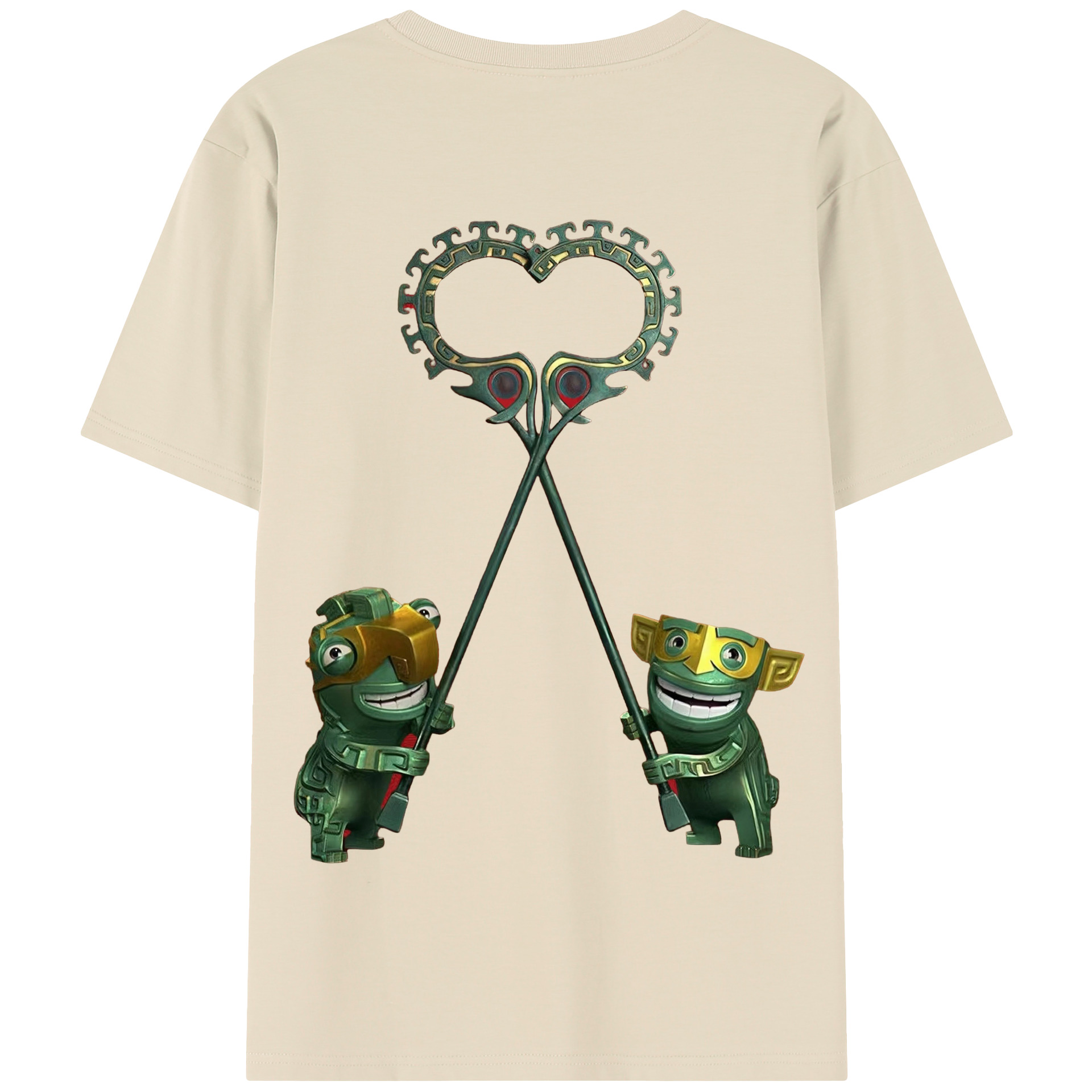 （画像用） Ne Zha 2 ナタ 魔童の大暴れ 綿100％半袖Tシャツ（背面プリント）