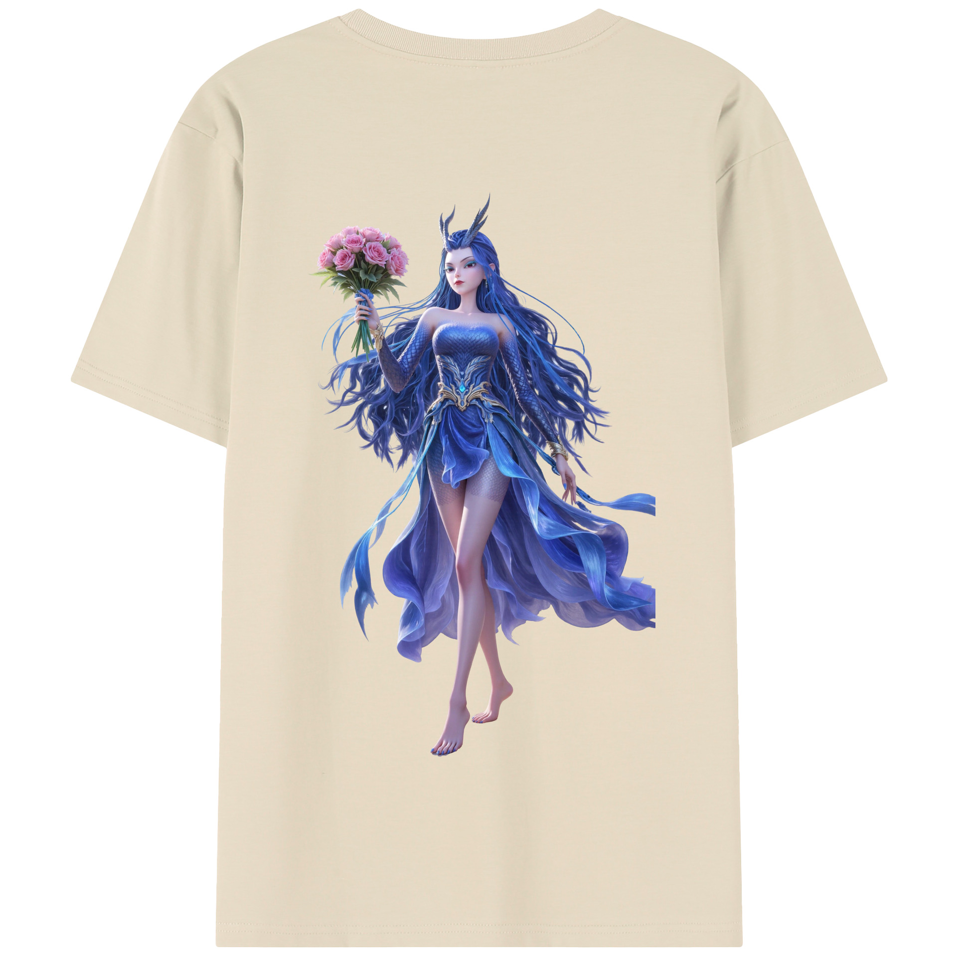 （画像用） Ne Zha 2 ナタ 魔童の大暴れ 綿100％半袖Tシャツ（背面プリント）