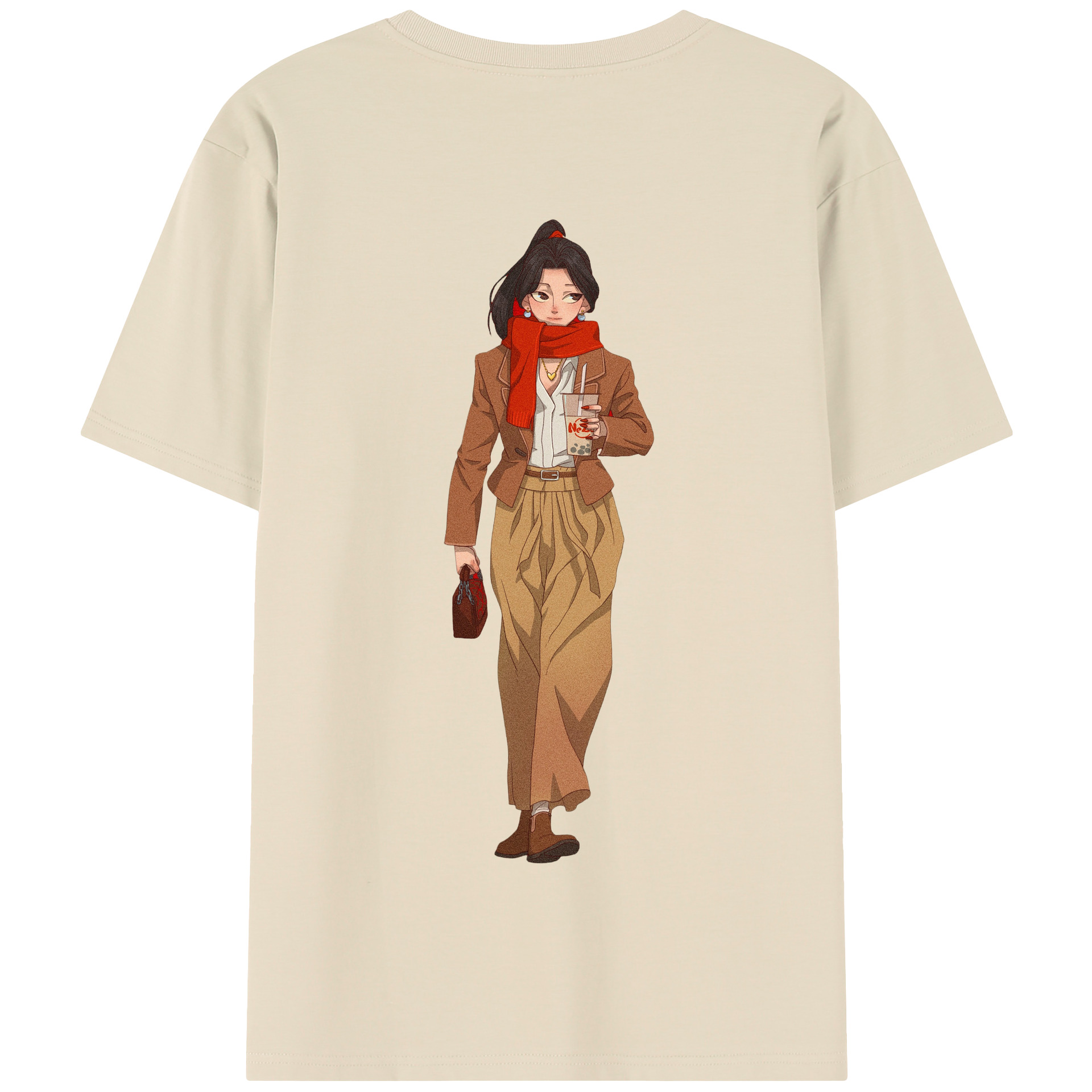 （画像用） Ne Zha 2 ナタ 魔童の大暴れ 綿100％半袖Tシャツ（背面プリント）