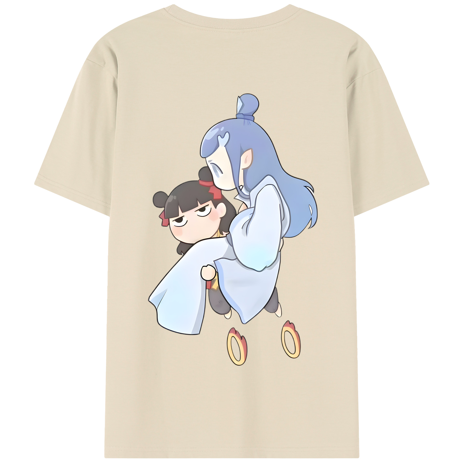 （画像用） Ne Zha 2 ナタ 魔童の大暴れ 綿100％半袖Tシャツ（背面プリント）